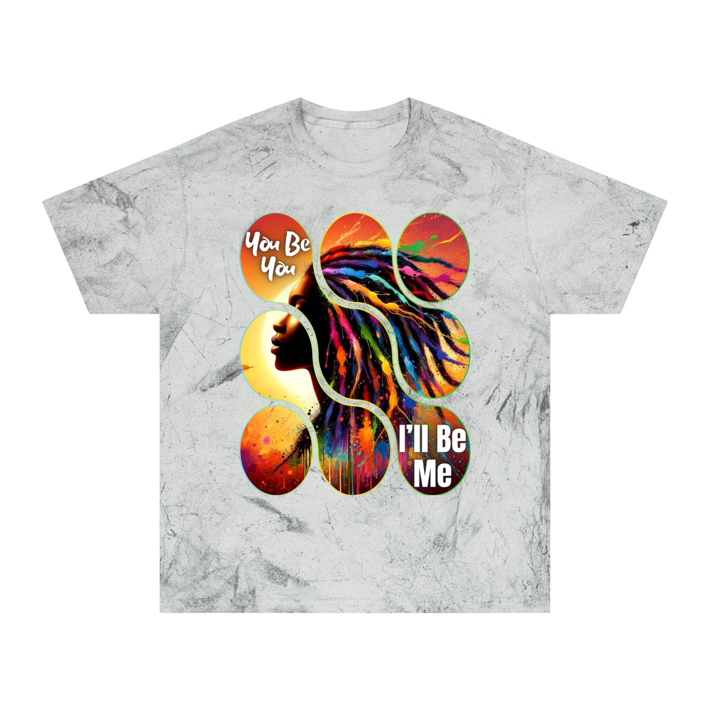 Unisex Color Blast T-Shirt "You Be You, I'll Be Me" World Unity, Anti-Racism, One Love, Inclusion Diversity, Immigrant Outsiders, Togetherness, FashionWithPurpose, Conscious Clothing, Cultural Identity, Black Inspiration Empowerment