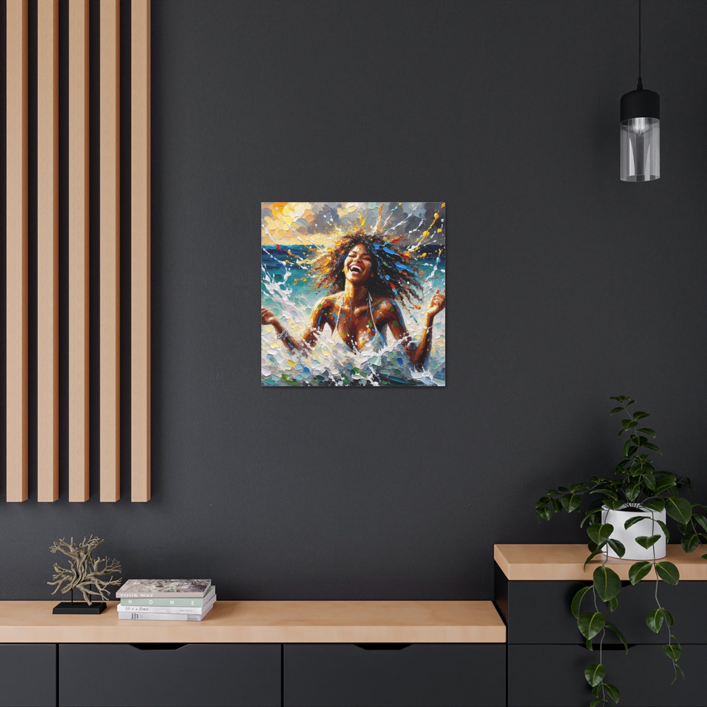 Art Print of Dougla Woman's Exhilaration Captured - Joy, Laughter, Color, Caribbean, Oil Finish, West Indian Art, Canvas Gallery Wraps