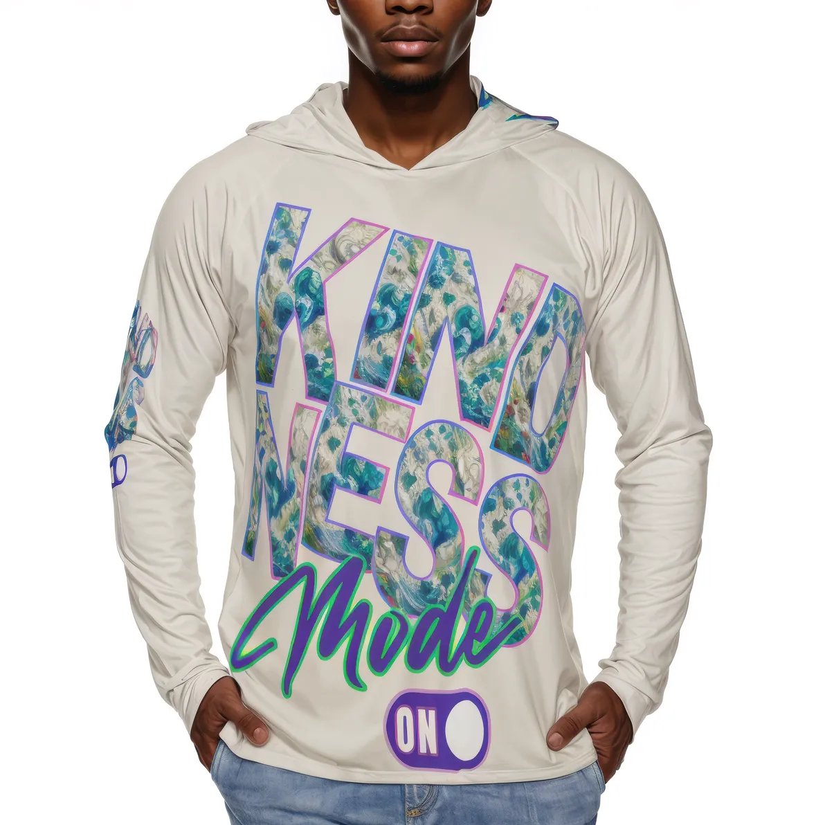 Men's Sun Protection Long Sleeve Hoodie | "Kindness Mode: On"