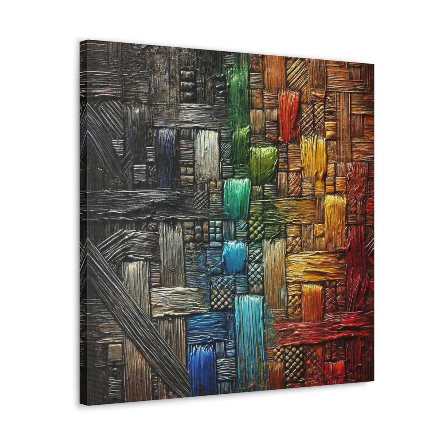 Art Print, African Print, Black Power, Abstract Oil Finish, Unity, One Love, Canvas Gallery Wrap