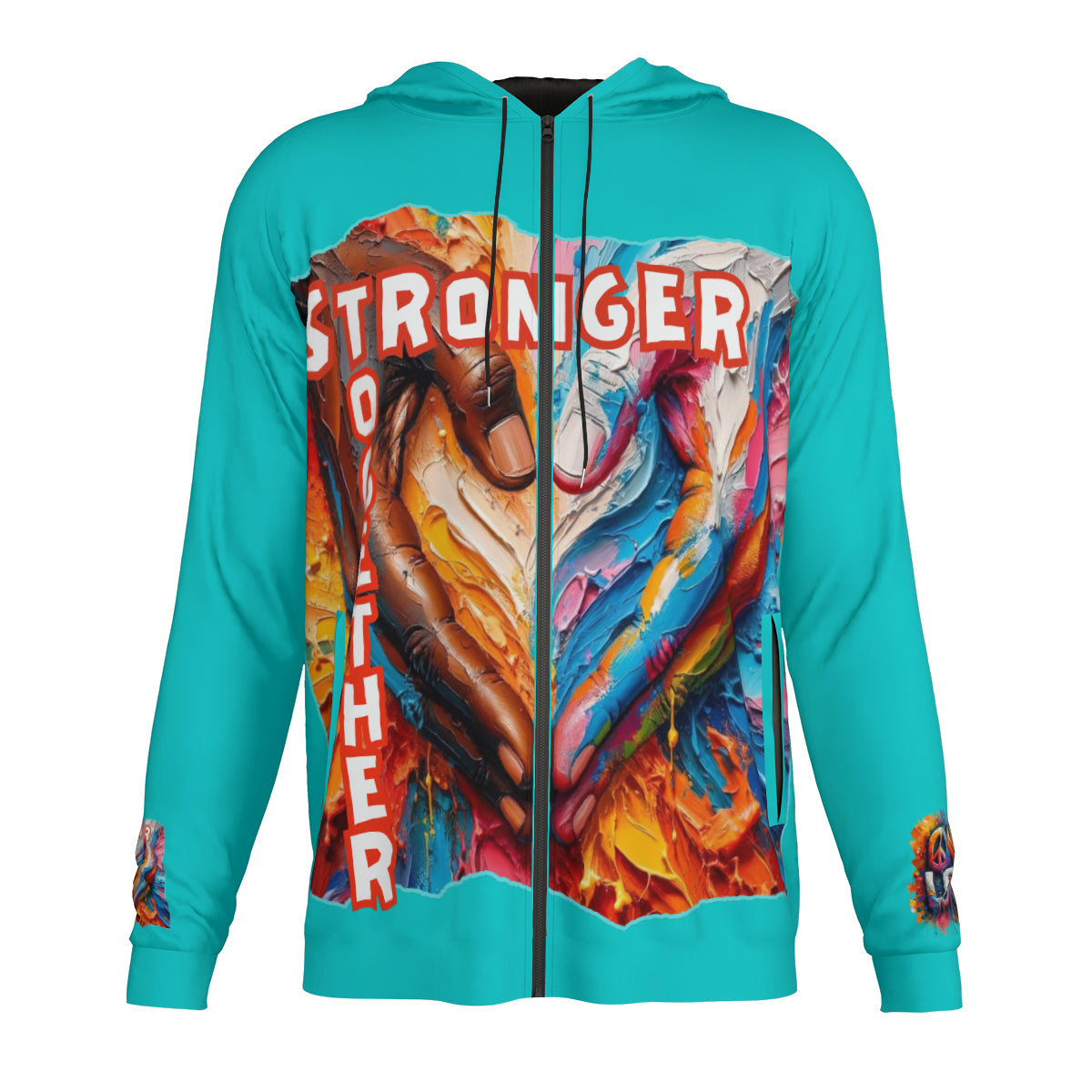 Men's Lightweight Zip Up Hoodie | Polyester "Stronger Together"