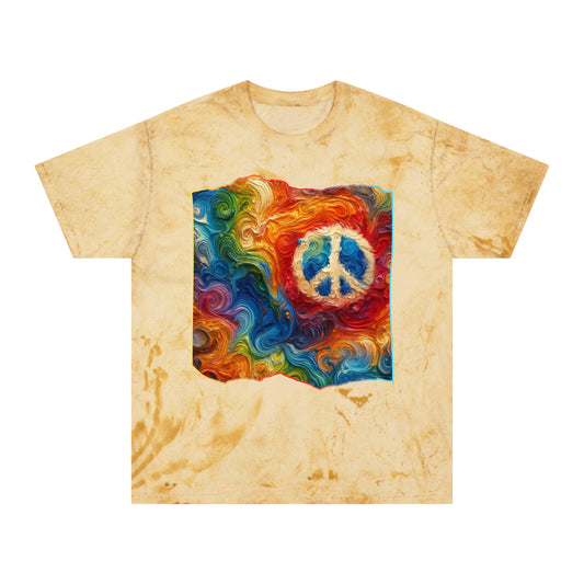 Unisex Color Blast T-Shirt "Peace" One World, Self-Love, Anti-Racism, One Love, Unity, Inclusion, Diversity, Immigrant Outsiders, Cultural Identity, Black Excellence Empowerment Inspiration, FashionWithPurpose, ConsciousClothing