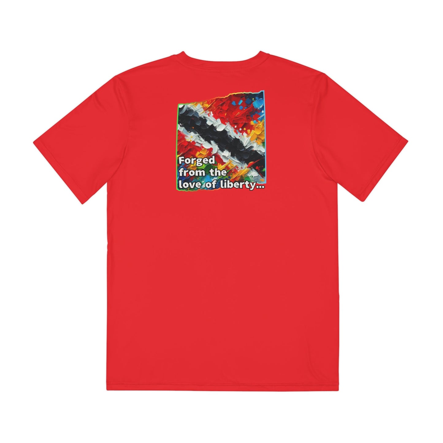 Men's Brushed Polyester Short Sleeve Tee (AOP), "Trini Pride"