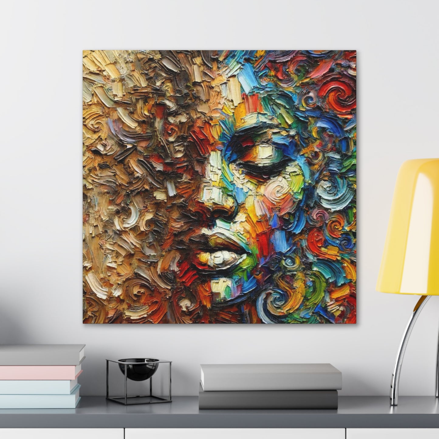 Art Print, African Woman "In Abstraction," Black Roots, Oil Finish, Unity, One Love, Abstract, Canvas Gallery Wrap