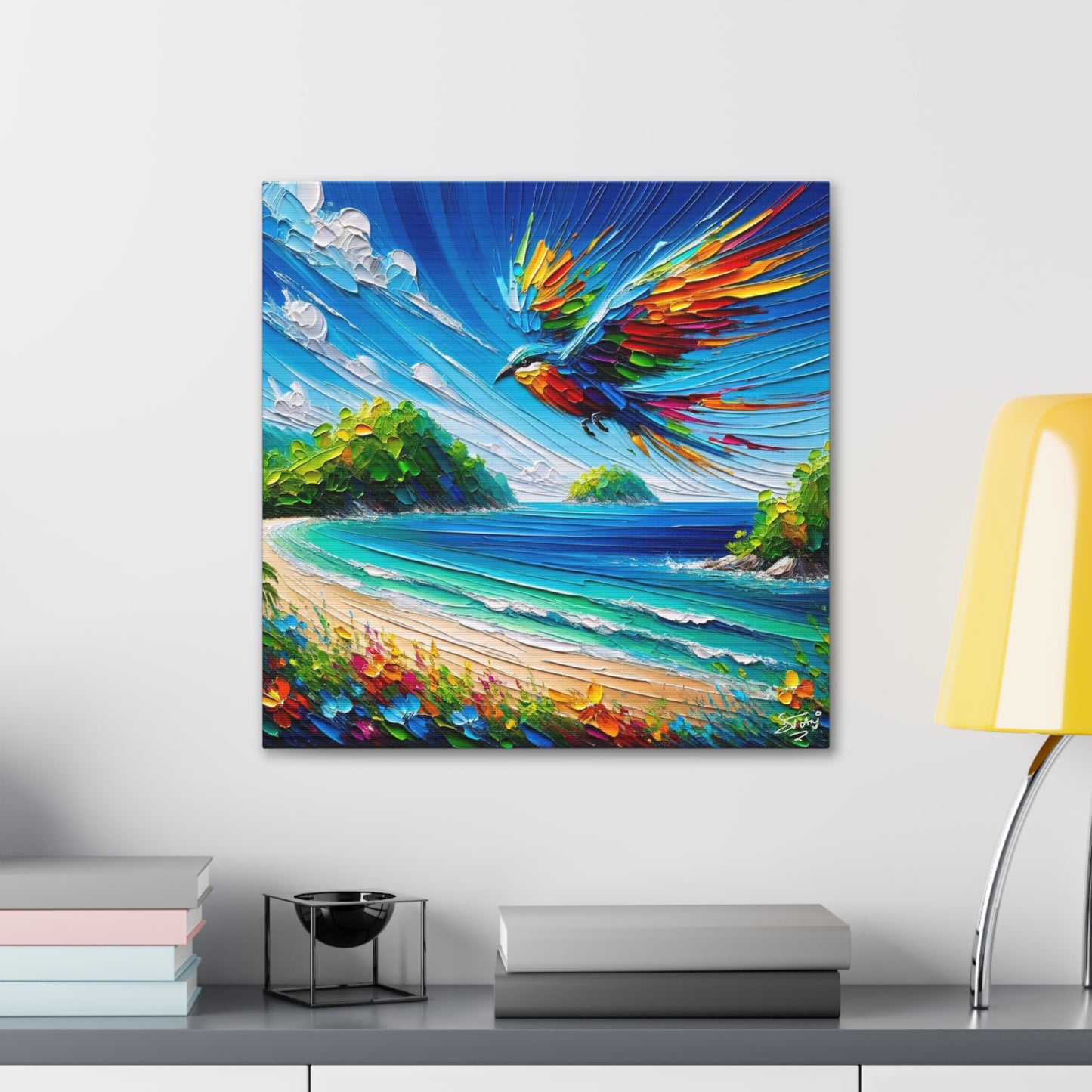 Art Print of Tropical Bird, West Indian Art, Canvas Gallery Wraps