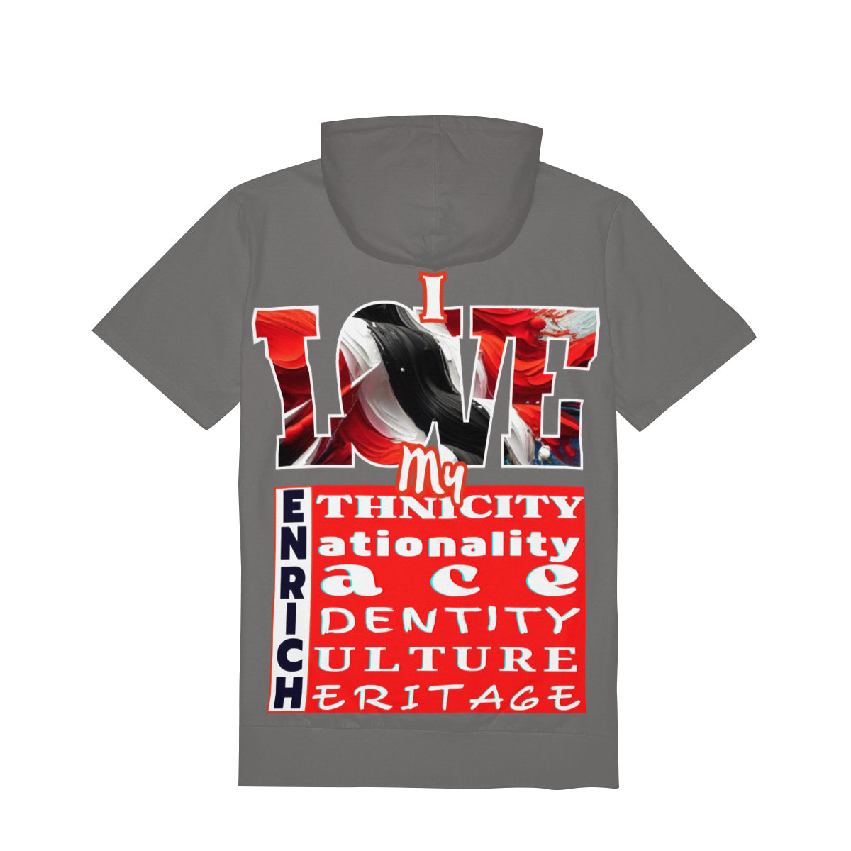 Men’s Cotton Hooded T-Shirt "Every Creed..." Trinidad Pride