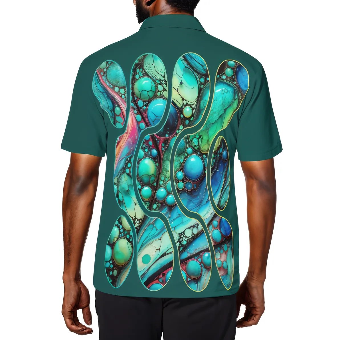 Men's Premium Polo Shirt "Abstract Water Droplets"