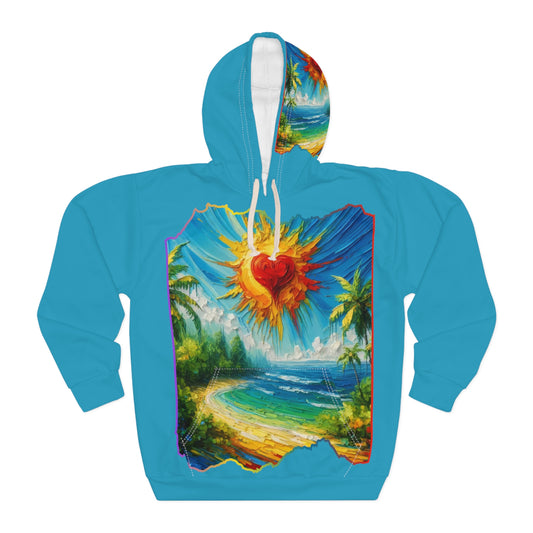 Unisex Pullover Hoodie (AOP) "Beach Print"