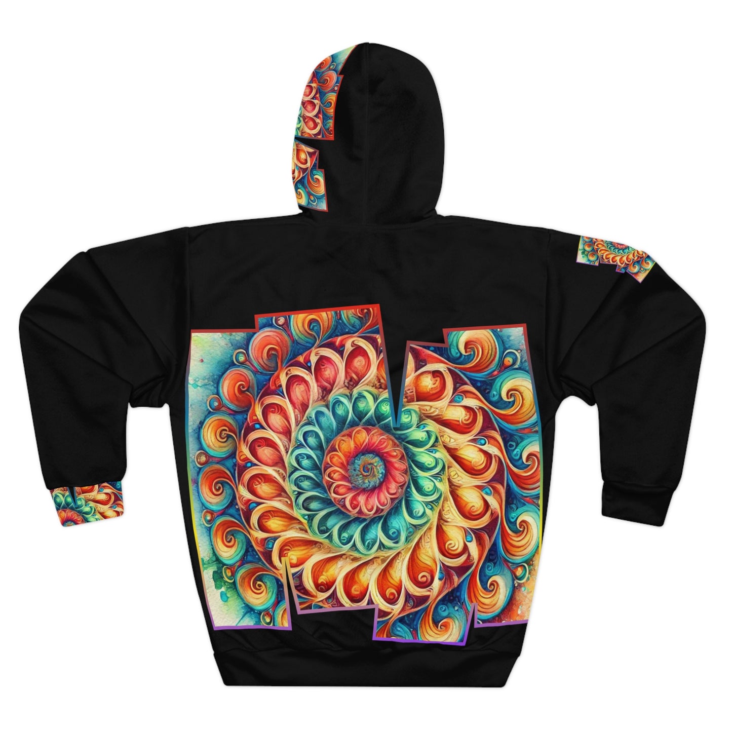 Unisex Pullover Hoodie (AOP) "Abstract Caribbean Print"