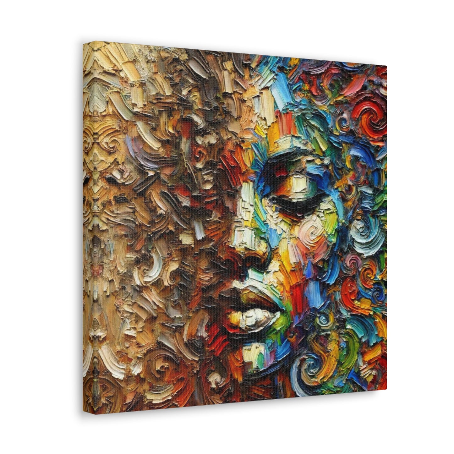 Art Print, African Woman "In Abstraction," Black Roots, Oil Finish, Unity, One Love, Abstract, Canvas Gallery Wrap