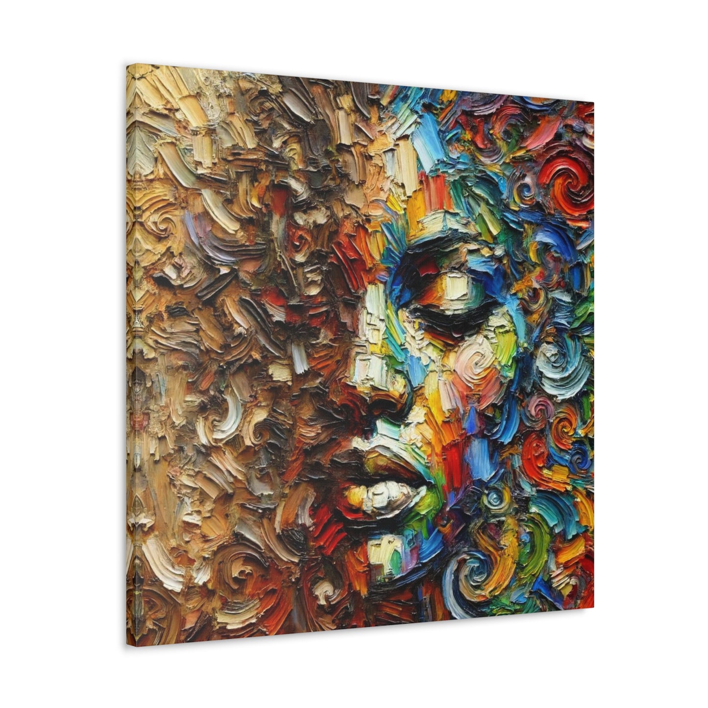 Art Print, African Woman "In Abstraction," Black Roots, Oil Finish, Unity, One Love, Abstract, Canvas Gallery Wrap