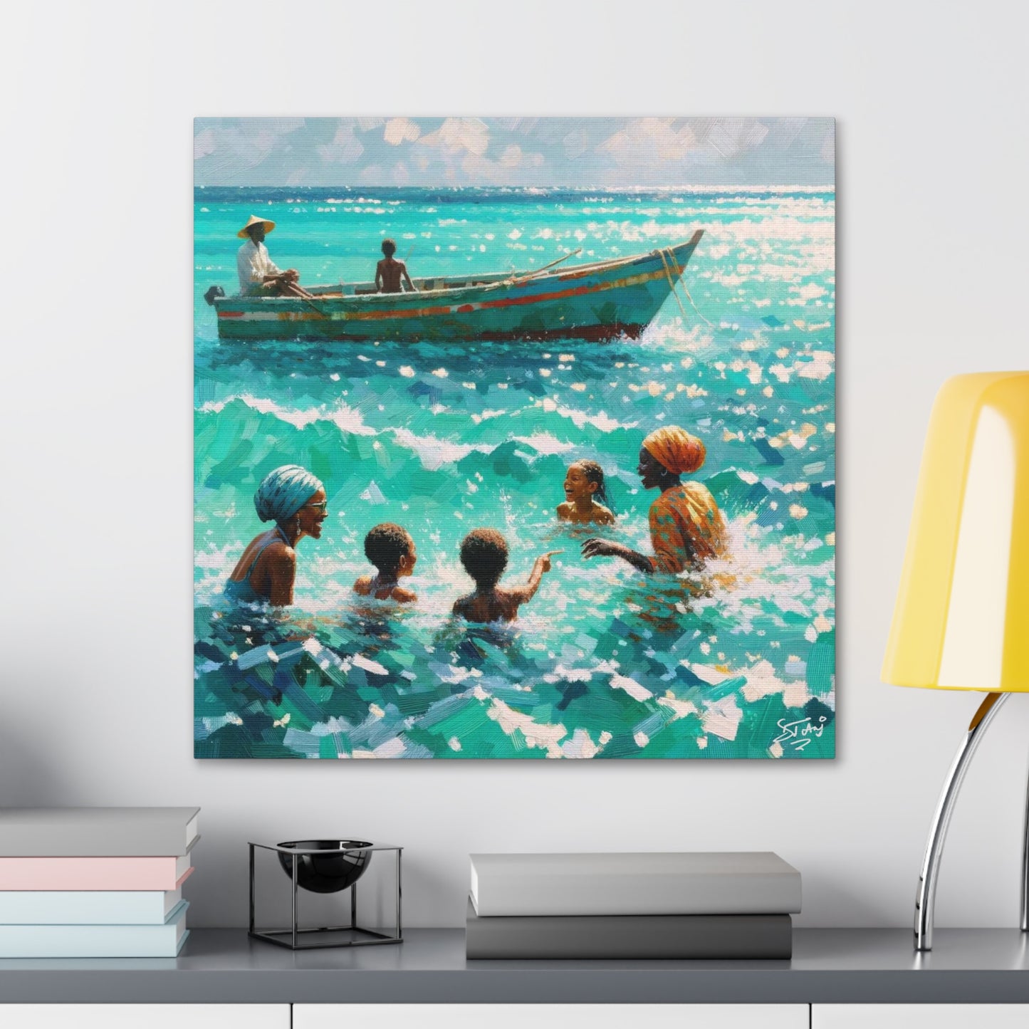 Art Print of Nylon Pool, Tobago, Oil Painting, West Indian Art, Canvas Gallery Wraps