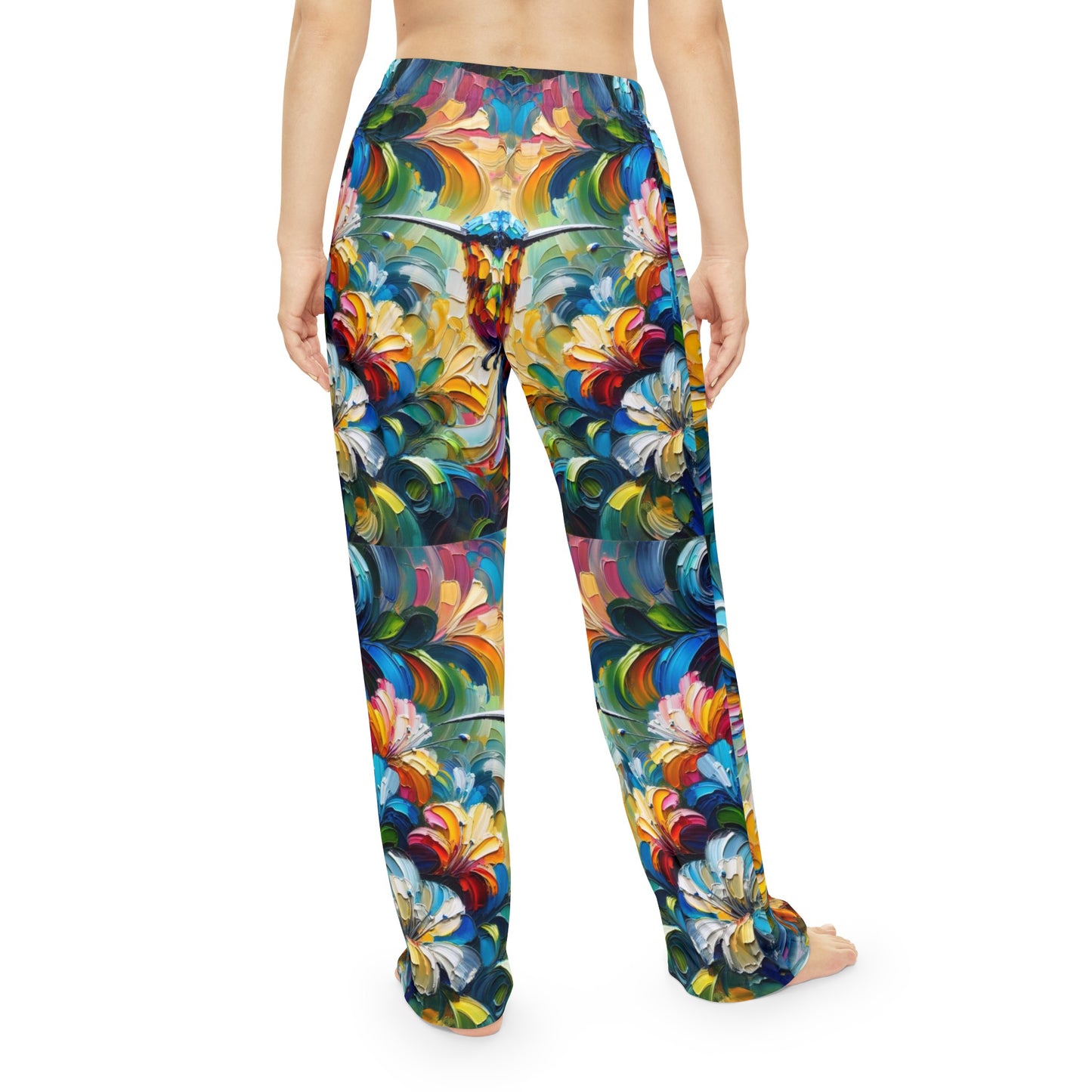 Women's Brushed Polyester Lounge Pants (AOP) Humming Bird Print