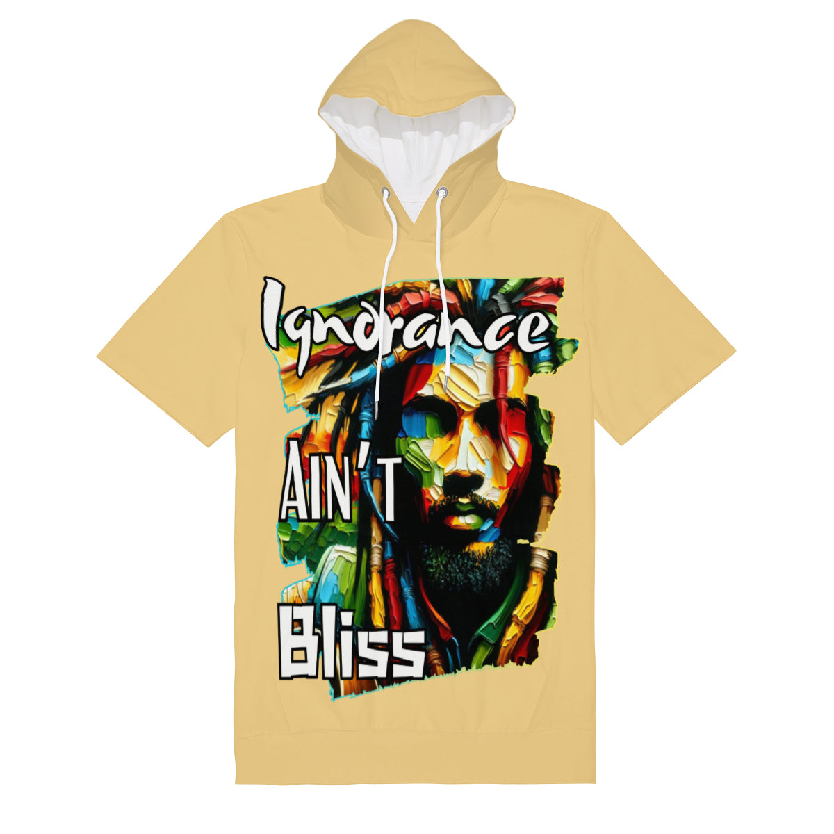 Men’s Cotton Hooded T-Shirt "Ignorance Ain't Bliss"