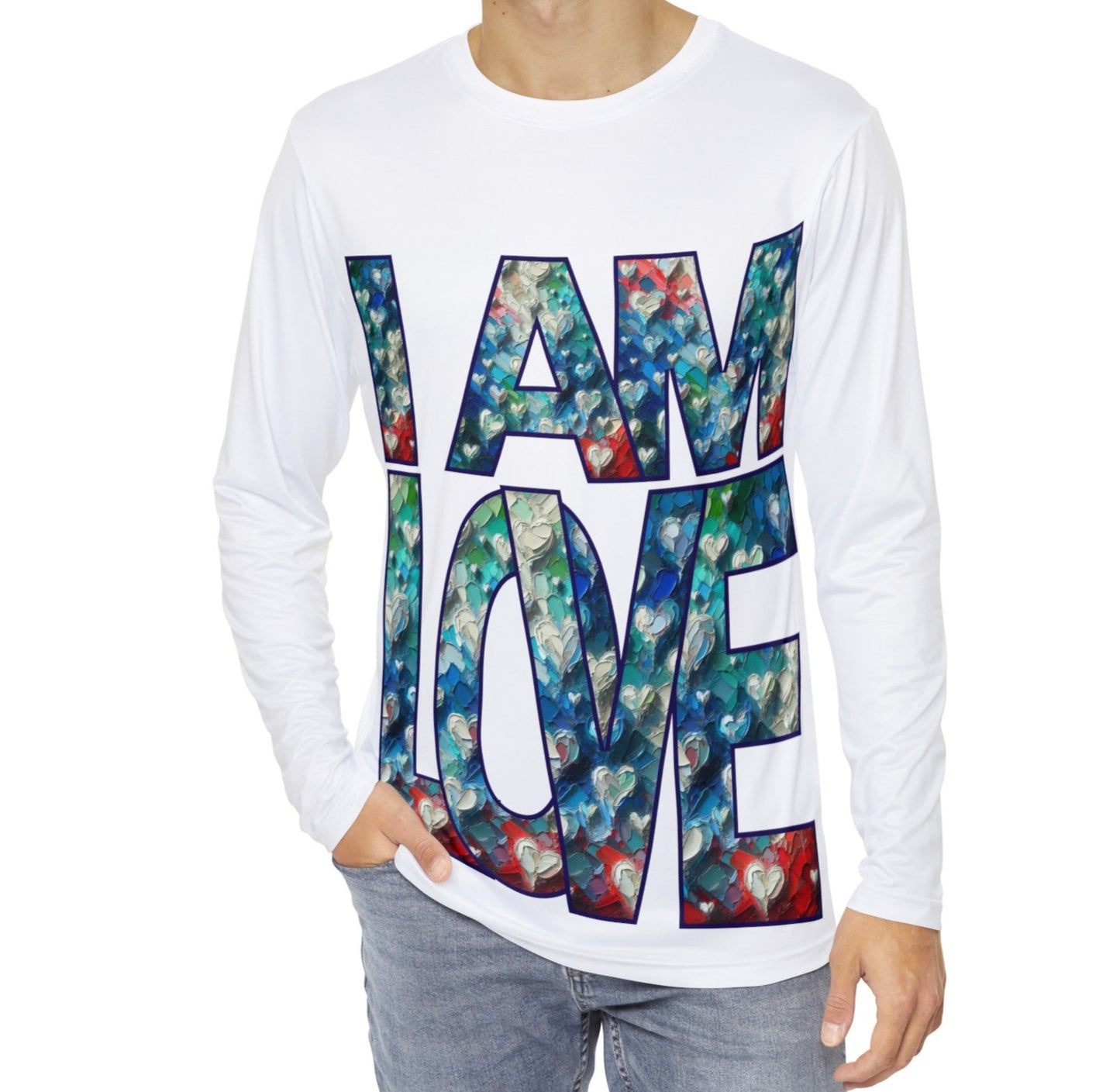 Men's Long Sleeve Shirt (AOP) "I Am Love"