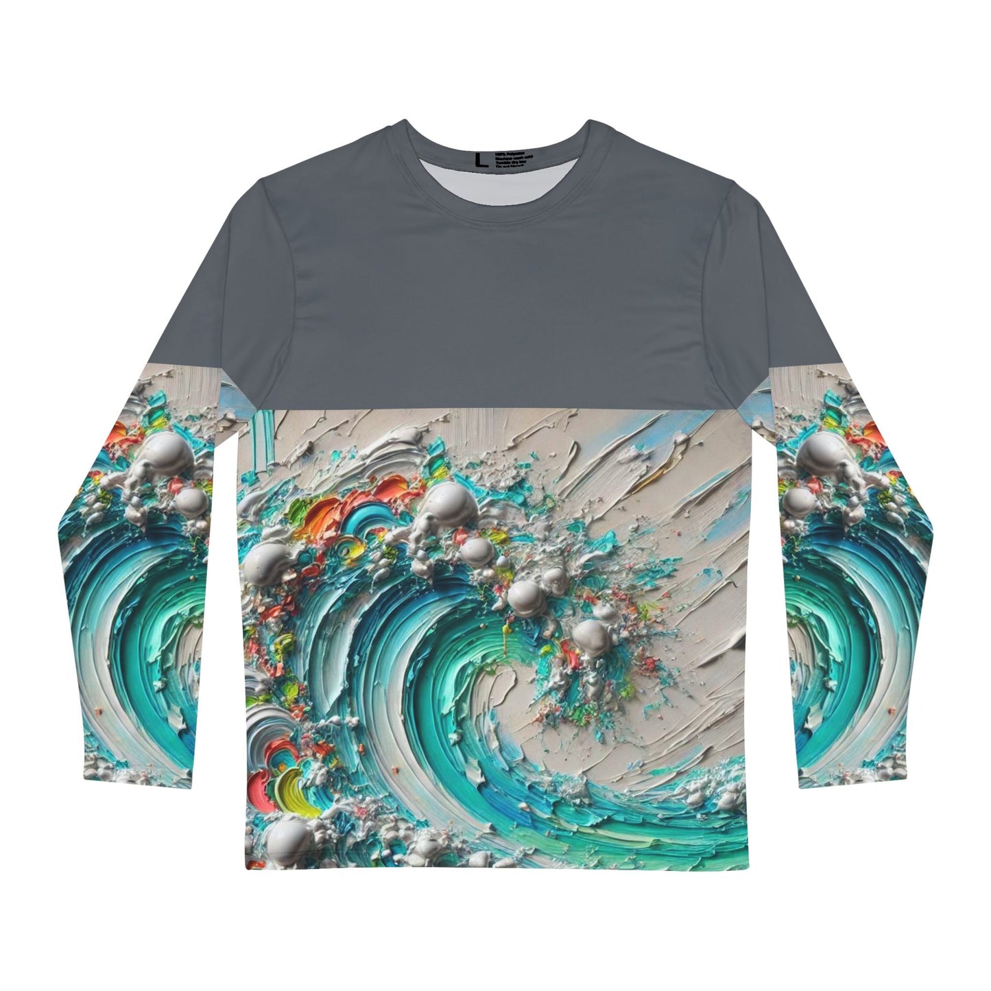 Men's Brushed Polyester Long Sleeve Shirt (AOP) Abstract Paint Print