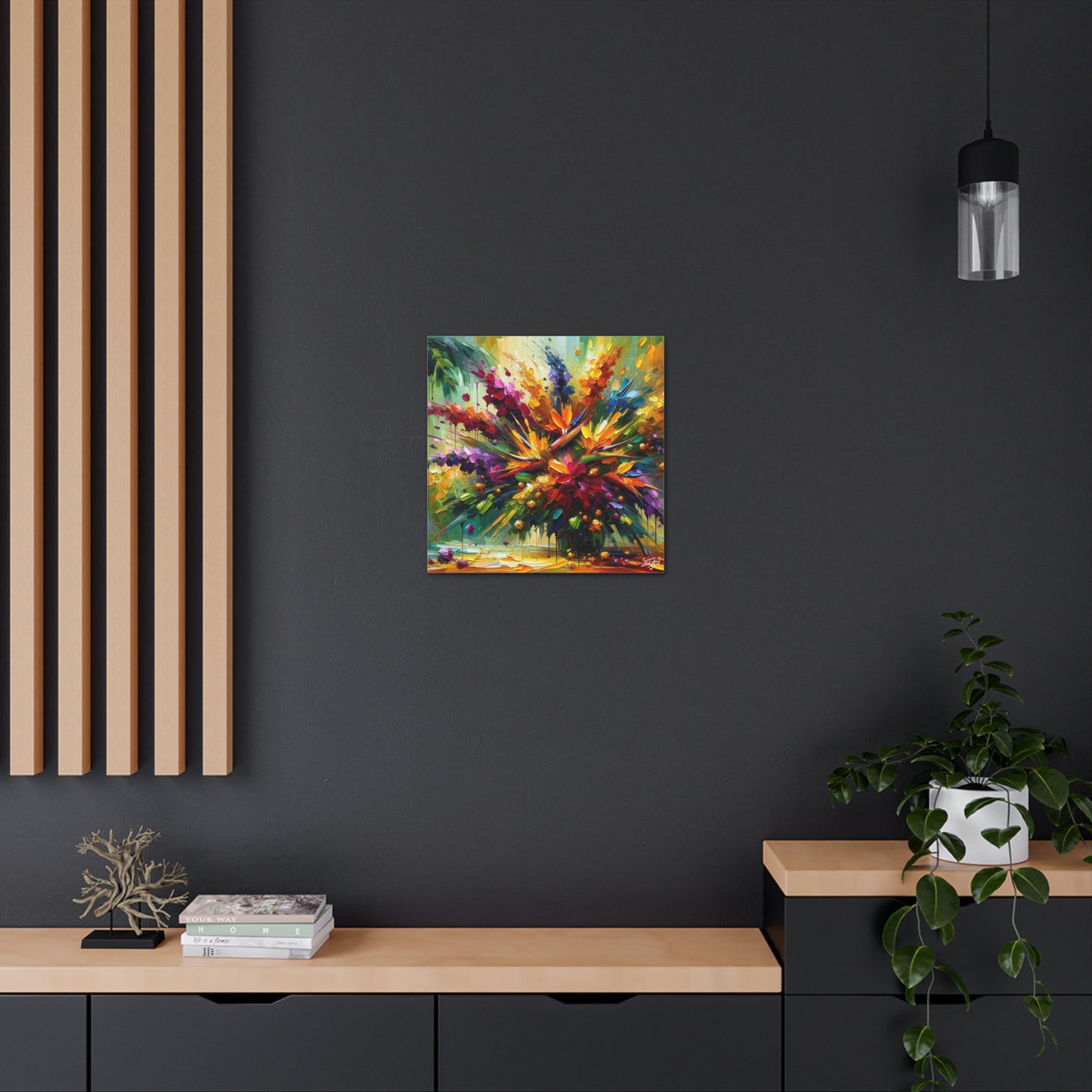 Art Print of Caribbean Bouquet, Oil Finish, West Indian Art, Canvas Gallery Wraps