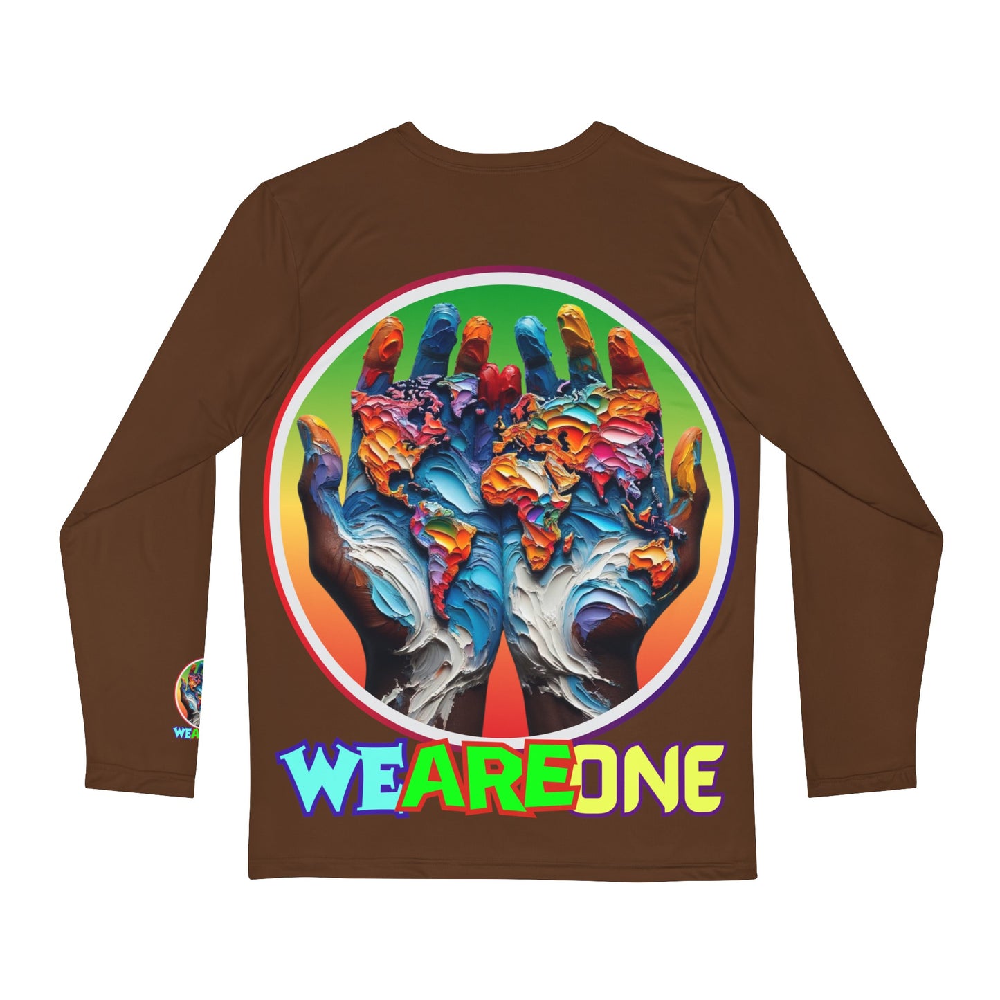 Men's Brushed Polyester Long Sleeve Shirt (AOP) "We Are One"