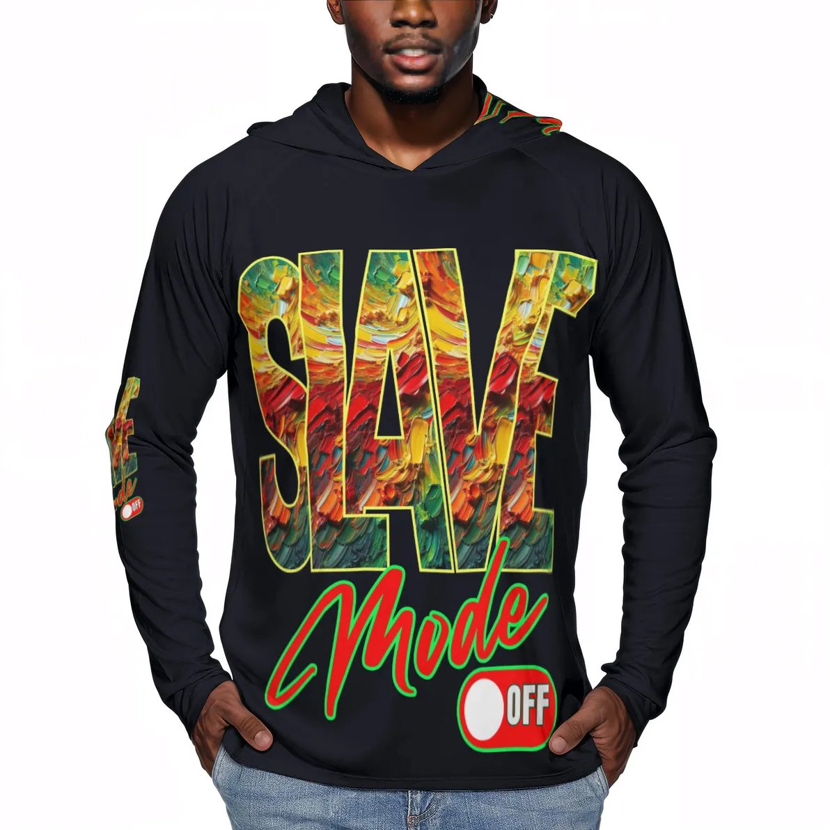 Men's Sun Protection Long Sleeve Hoodie | "Slave Mode: Off"