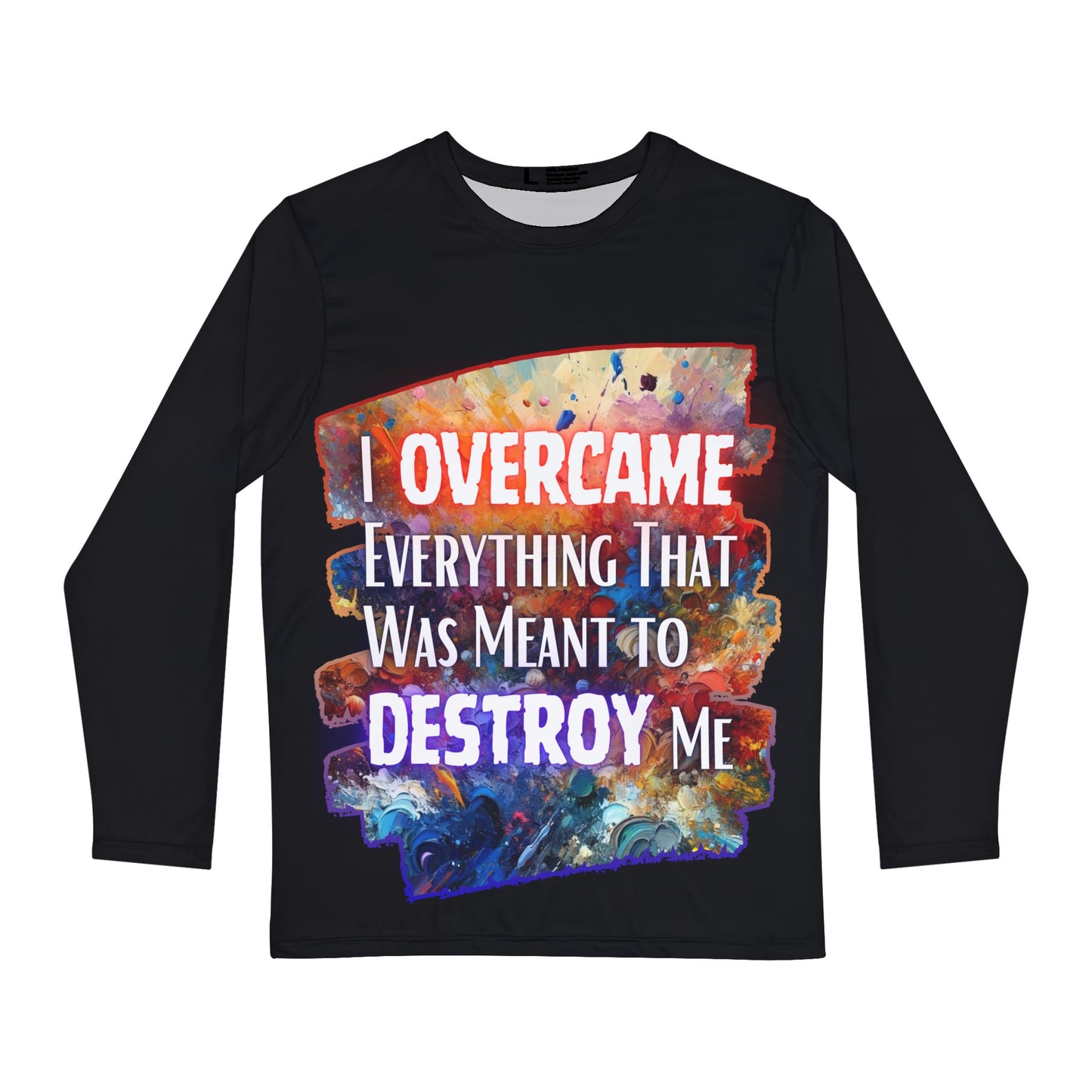 Men's Brushed Polyester Long Sleeve Shirt (AOP) "I Overcame Everything..."