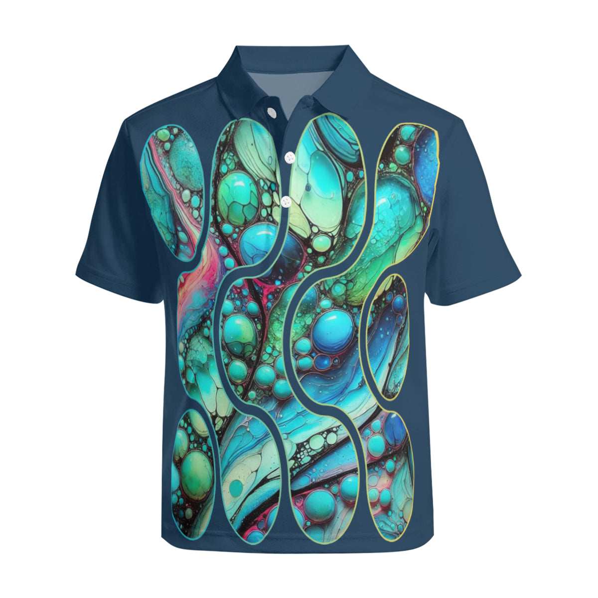 Men's Premium Polo Shirt "Abstract Water Droplets"