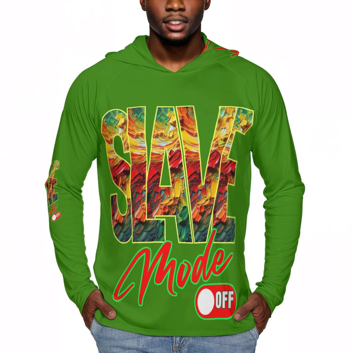 Men's Sun Protection Long Sleeve Hoodie | "Slave Mode: Off"