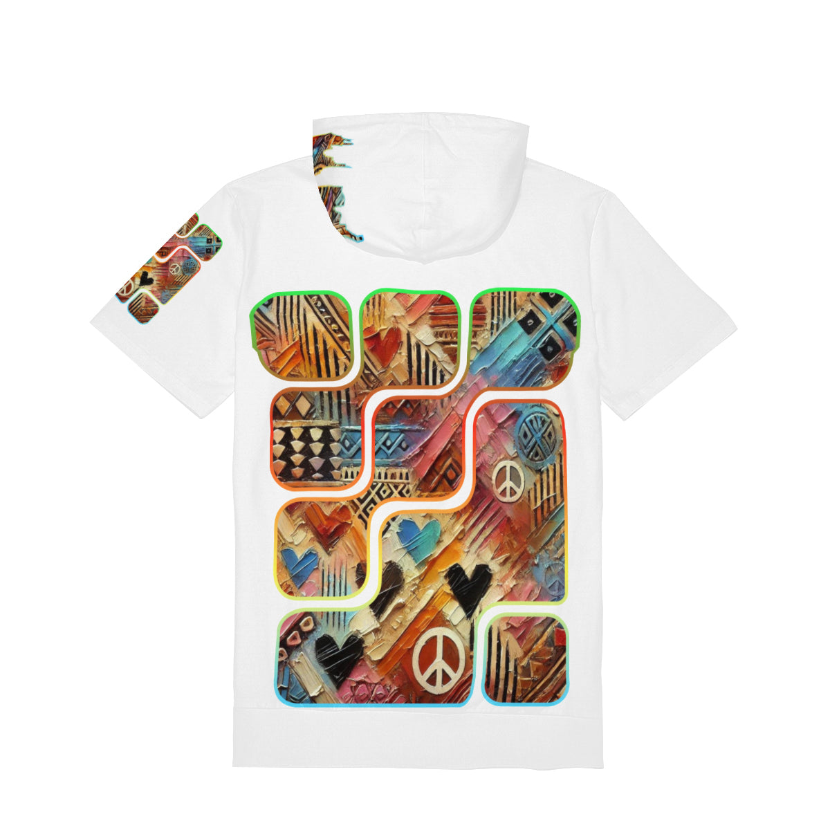 Men’s Cotton Hooded T-Shirt "African Abstract Print"