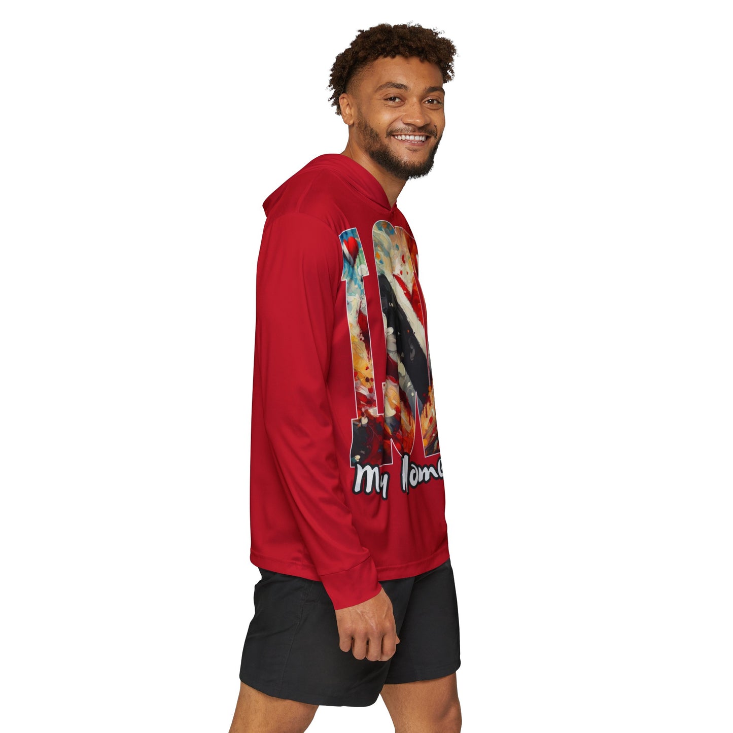 Men's Sports Warmup Hoodie (AOP), "Love My Homeland (Trinidad)"