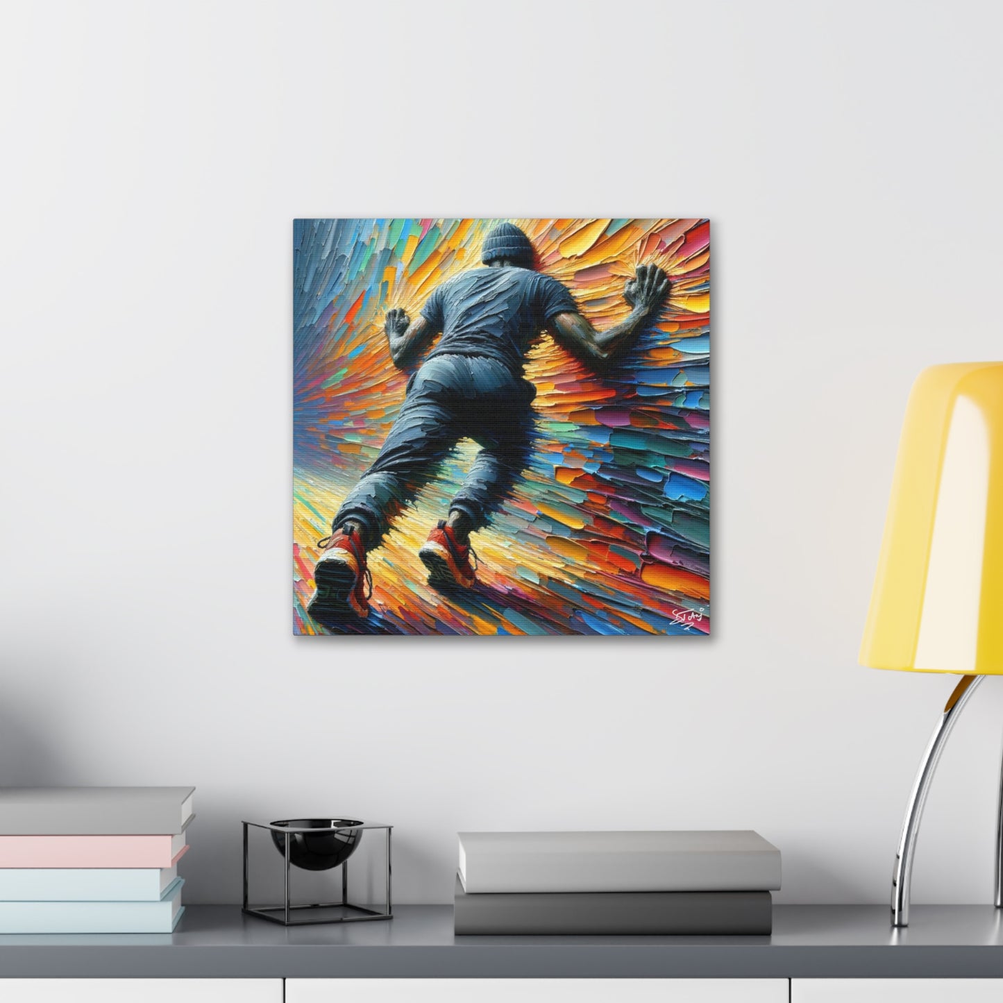 Art Print, Afro-Caribbean Man "The Resistance," Oil Finish, West Indian Ethnicity, Cultural, Heritage, Semi-Abstract, Canvas Gallery Wrap