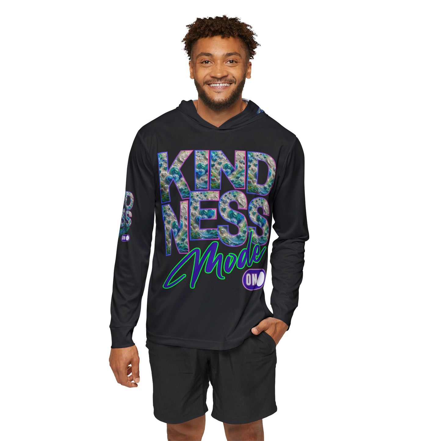 Men's Sports Warmup Hoodie (AOP), "Kindness Mode On"