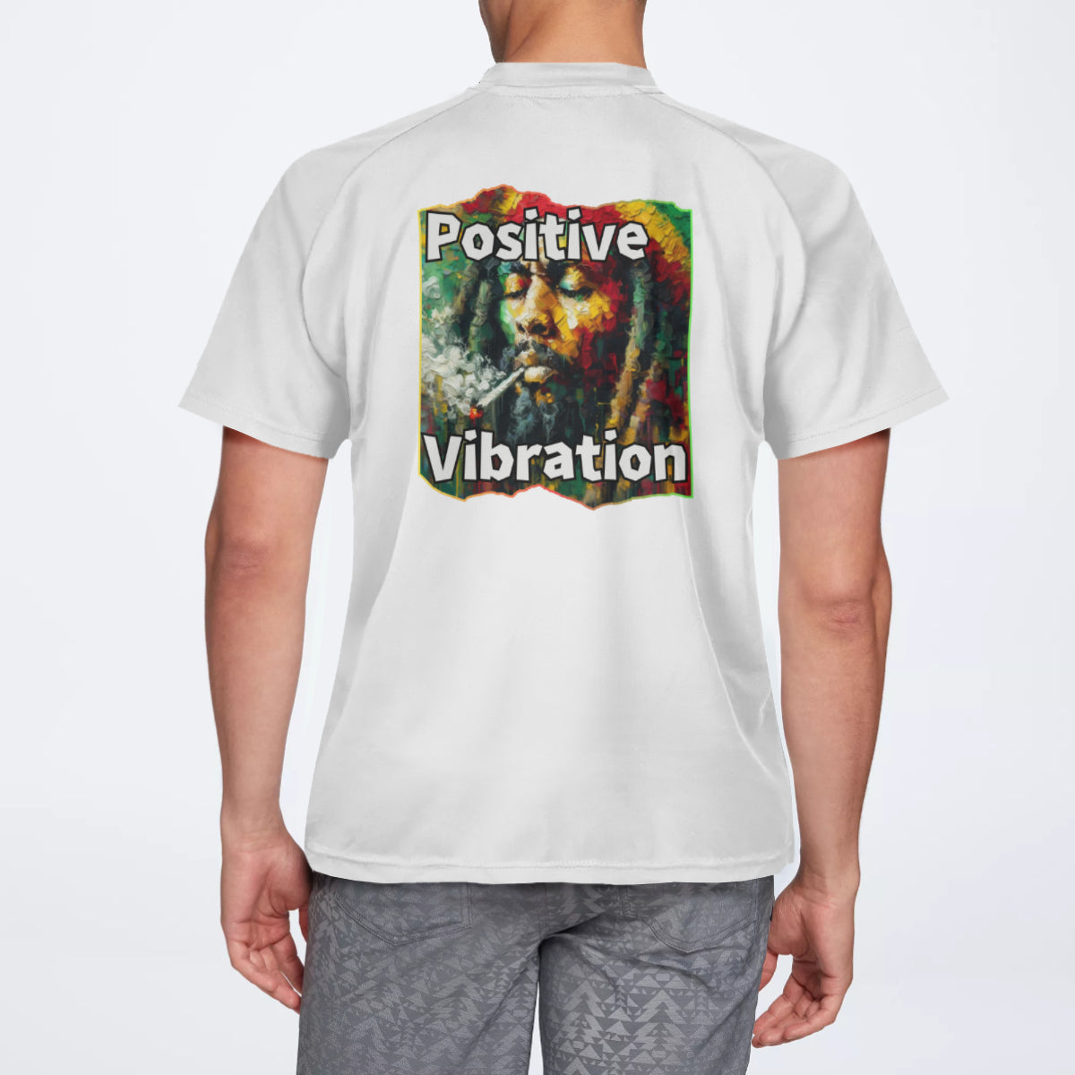 Men's V-Neck Polyester T-Shirt "Positive Vibration"