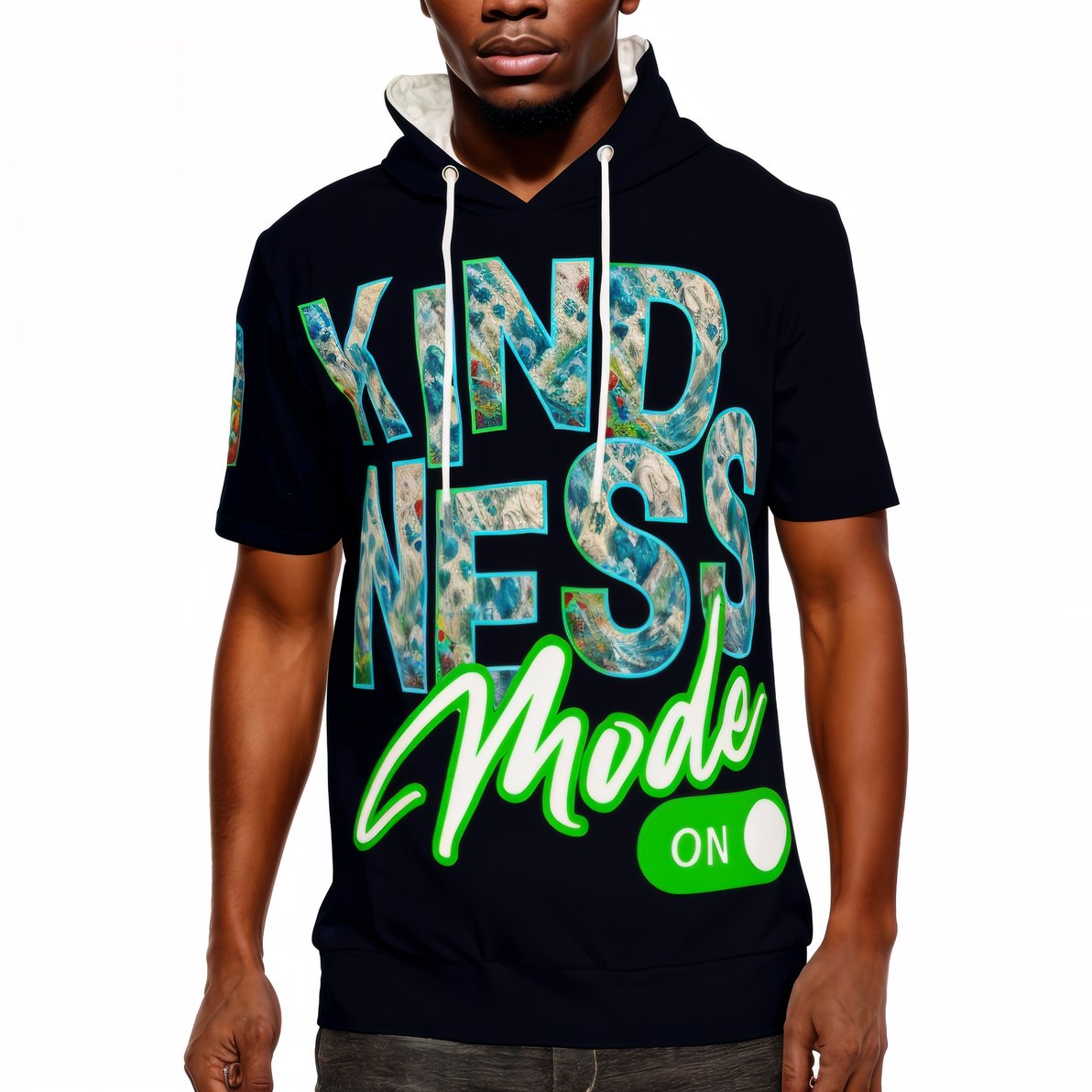 Men’s Cotton Hooded T-Shirt "Kindness Mode: On"