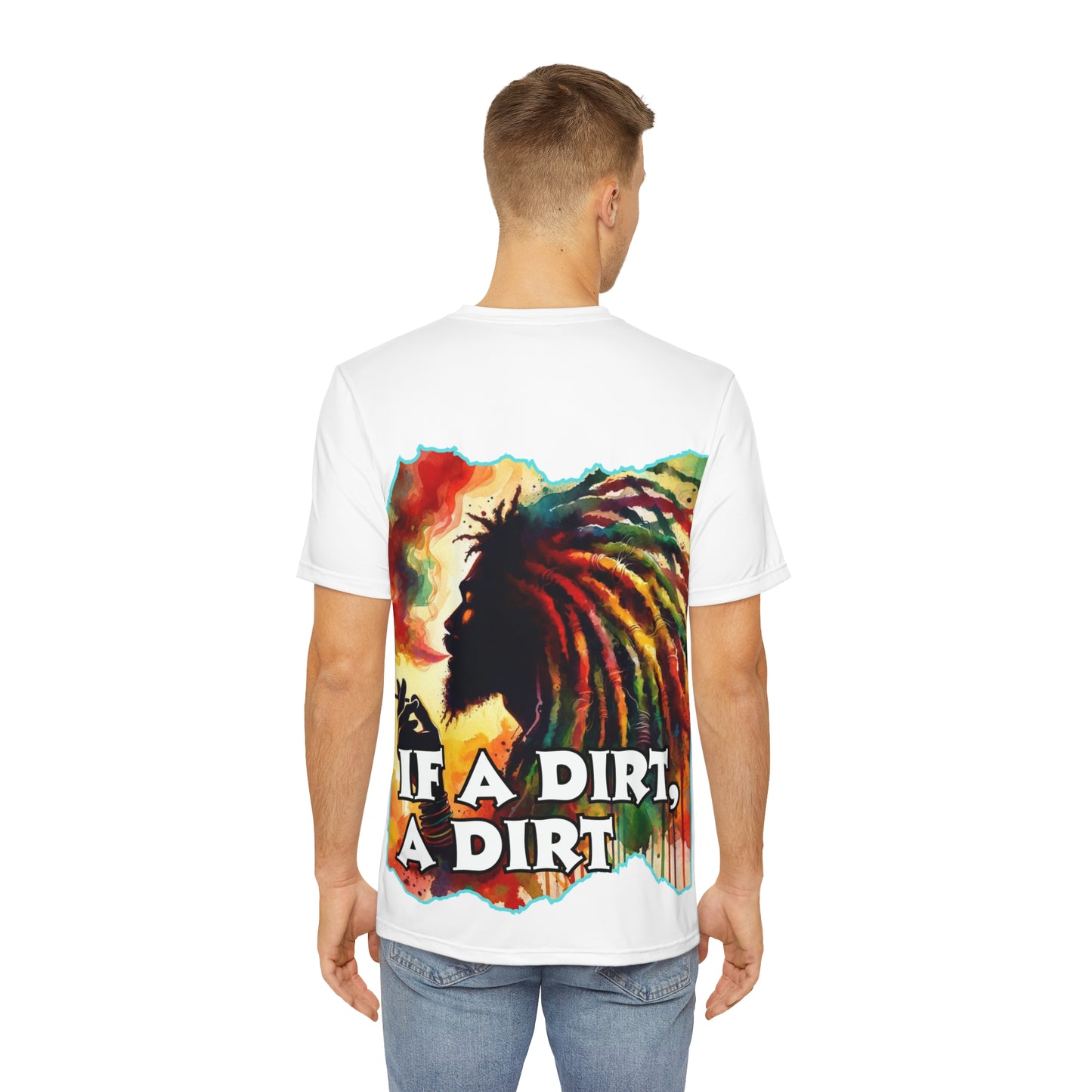 Men's Brushed Polyester Short Sleeve Tee (AOP), "If A Dirt A Dirt"