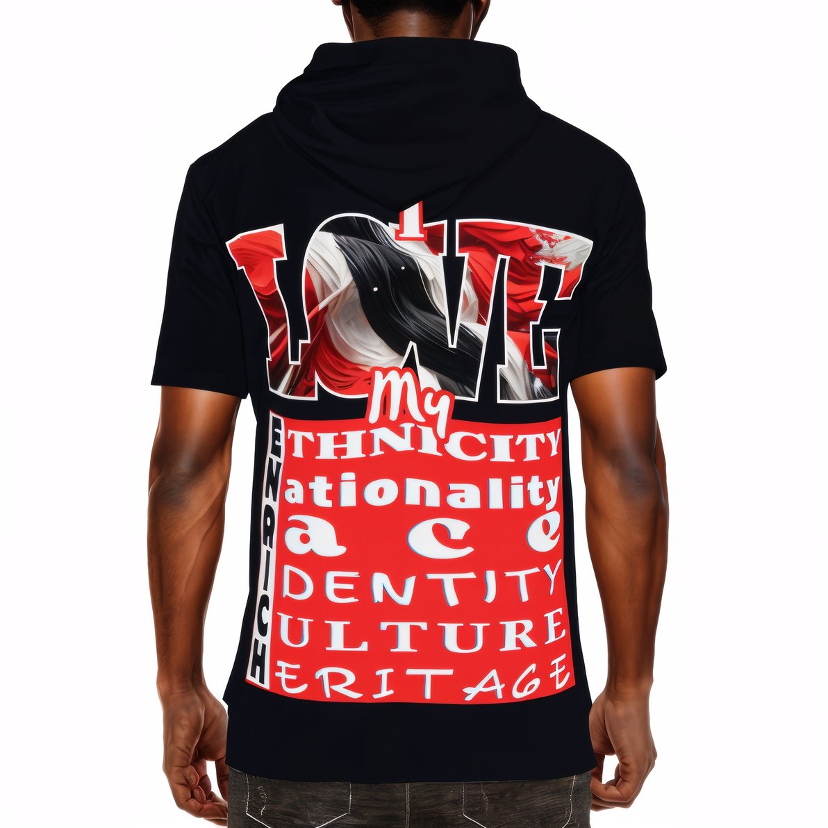 Men’s Cotton Hooded T-Shirt "Every Creed..." Trinidad Pride