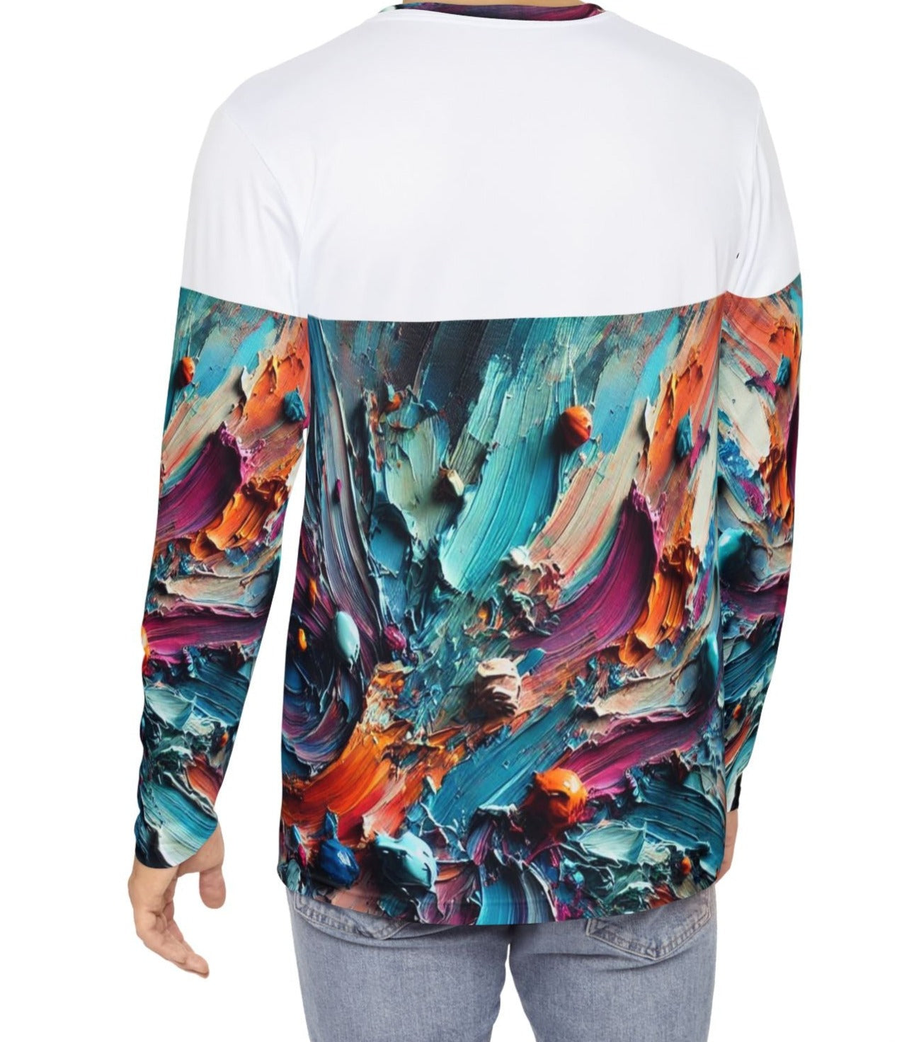 Men's Brushed Polyester Long Sleeve Shirt (AOP) Abstract Paint Print