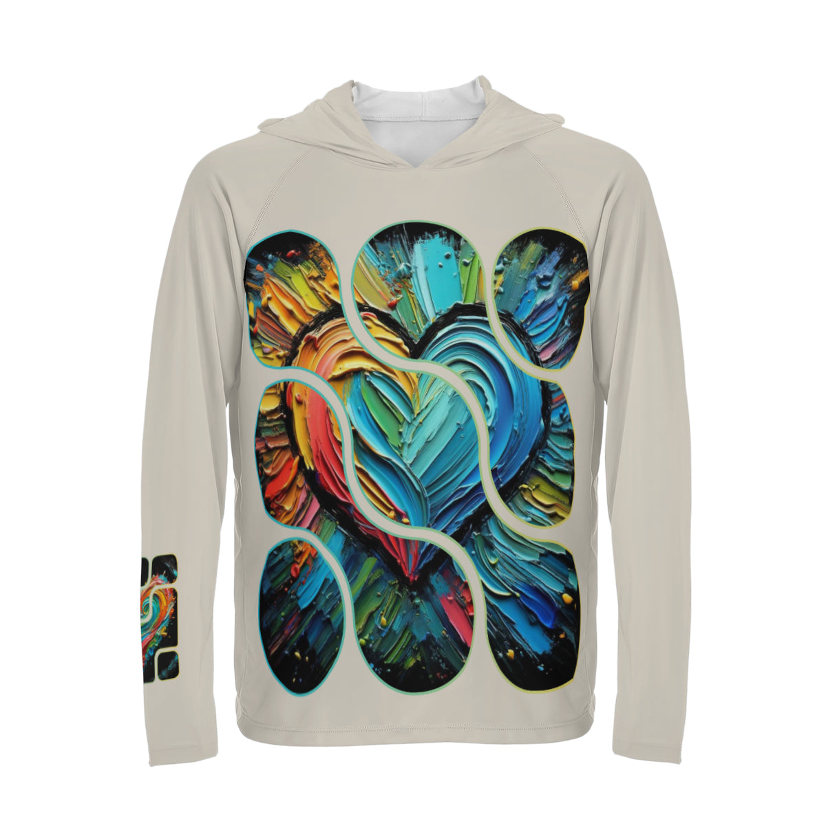 Men's Sun Protection Long Sleeve Hoodie | "Love Print"