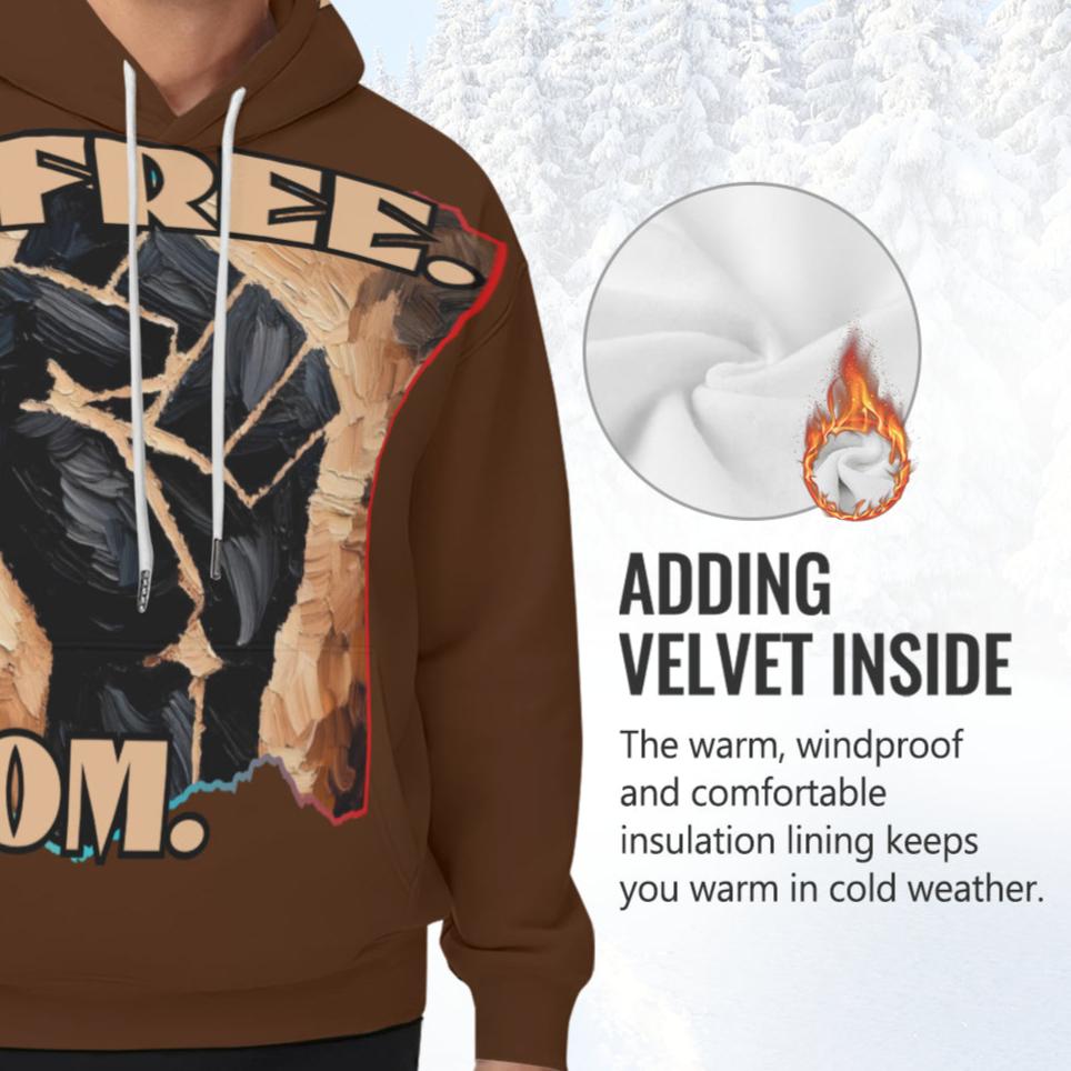 Men’s Plush Fleece Lined Hoodie "Freedom"