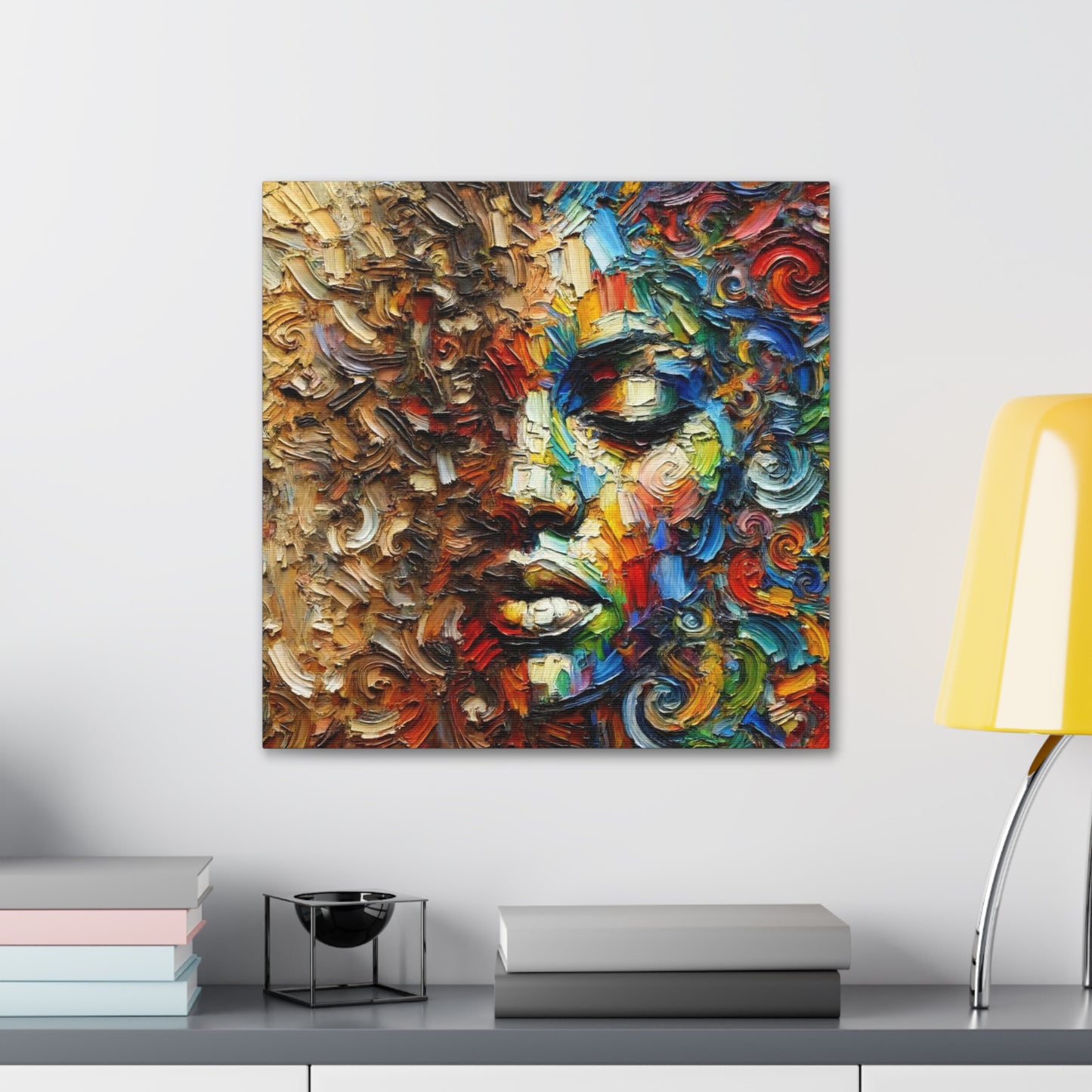 Art Print, African Woman "In Abstraction," Black Roots, Oil Finish, Unity, One Love, Abstract, Canvas Gallery Wrap