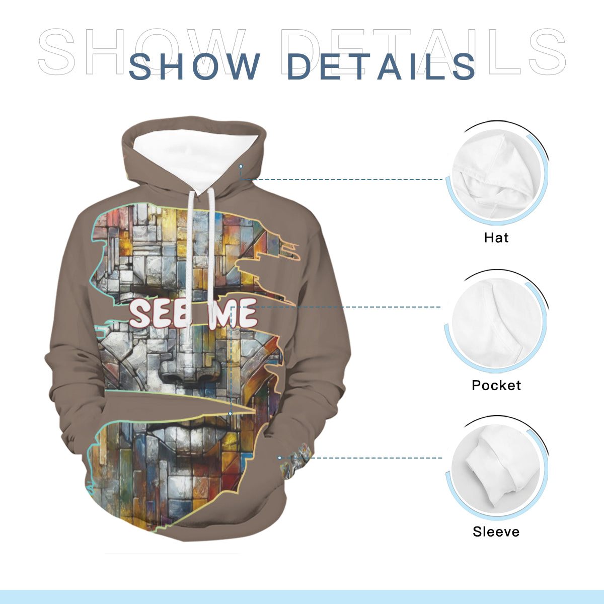 Men's Lightweight Hoodie | 200GSM Air Layer Fabric - "See Me"