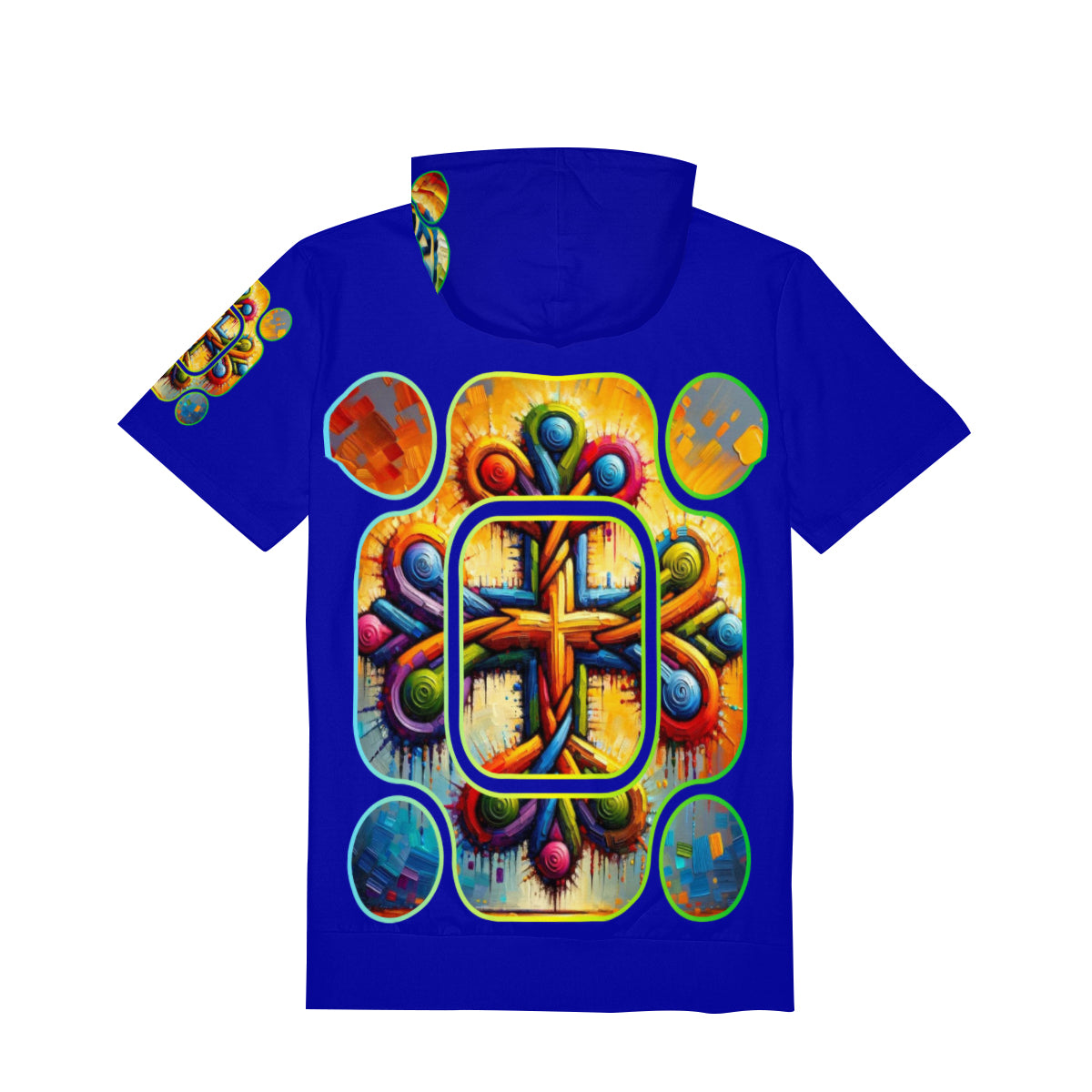 Men’s Cotton Hooded T-Shirt "Unity Abstract Print"