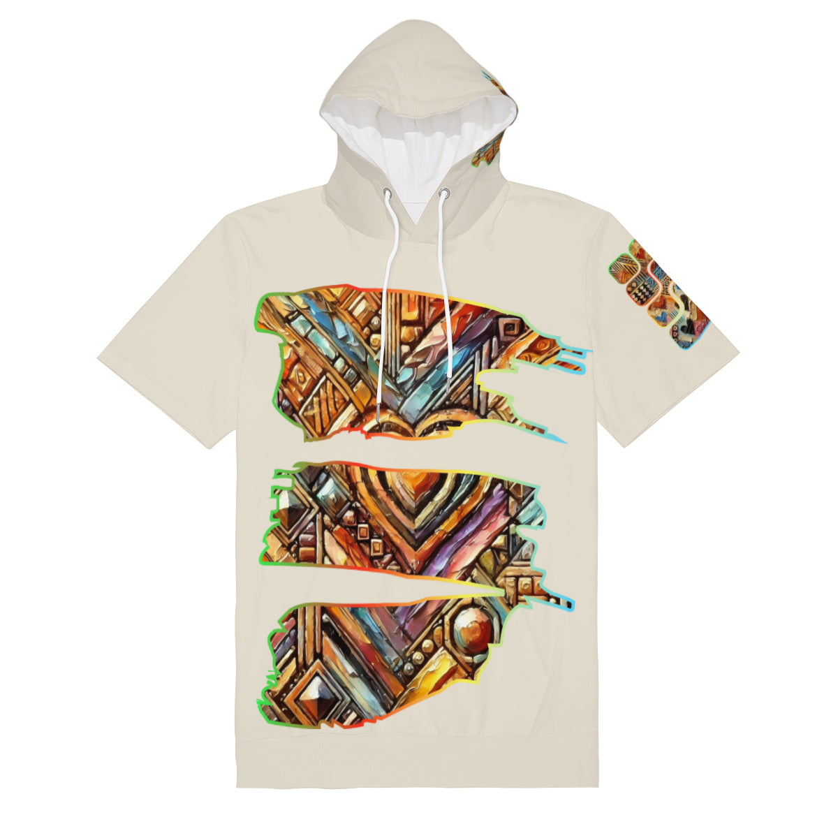 Men’s Cotton Hooded T-Shirt "African Abstract Print"