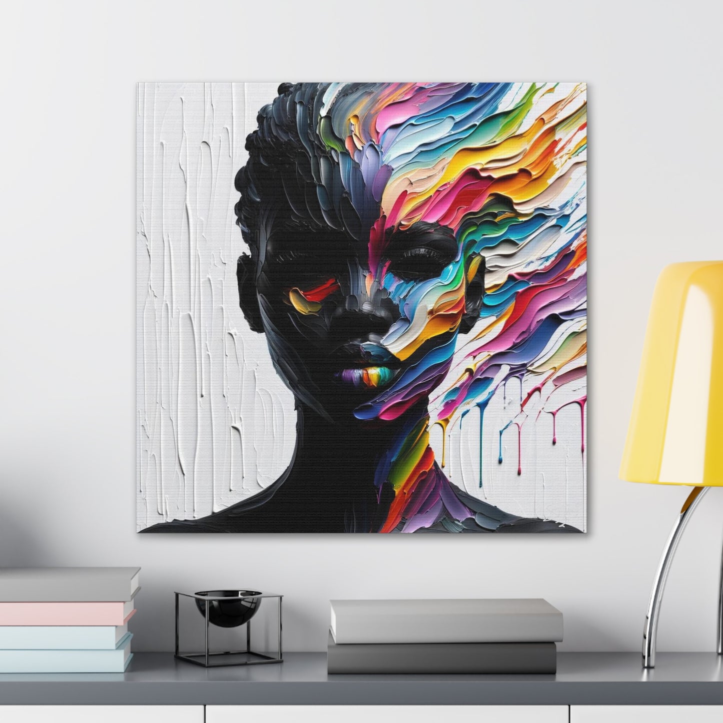 Art Print, "African Woman" Oil Finish, West Indian Ethnicity, Cultural, Heritage, Abstract, Canvas Gallery Wrap