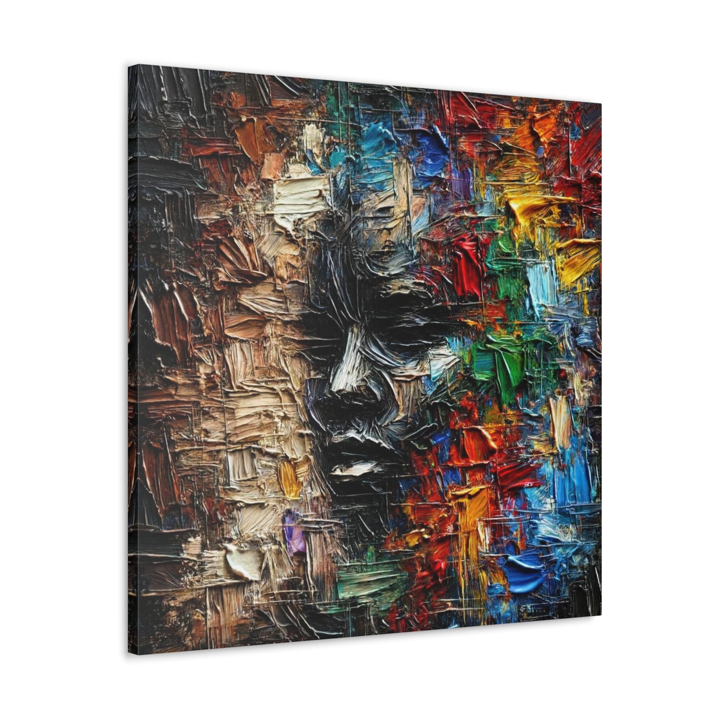 Art Print, African Print, Black Power, African Mask, Abstract Oil Finish, Unity, One Love, Canvas Gallery Wrap