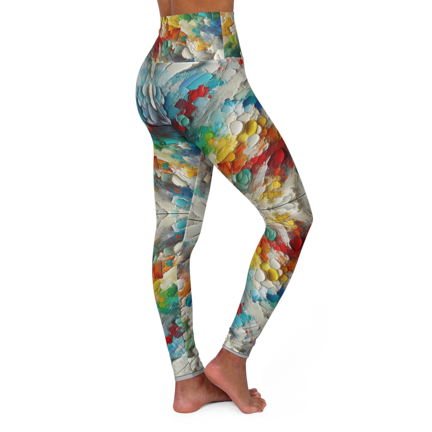 High Waisted Yoga Leggings (AOP) Abstract Print