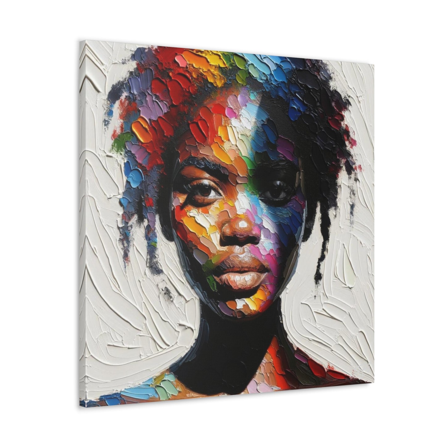 Art Print, Afro-Caribbean Woman, Oil Finish, West Indian Ethnicity, Cultural, Heritage, Semi-Abstract, Canvas Gallery Wrap