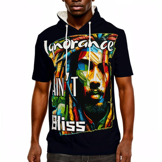 Men’s Cotton Hooded T-Shirt "Ignorance Ain't Bliss"