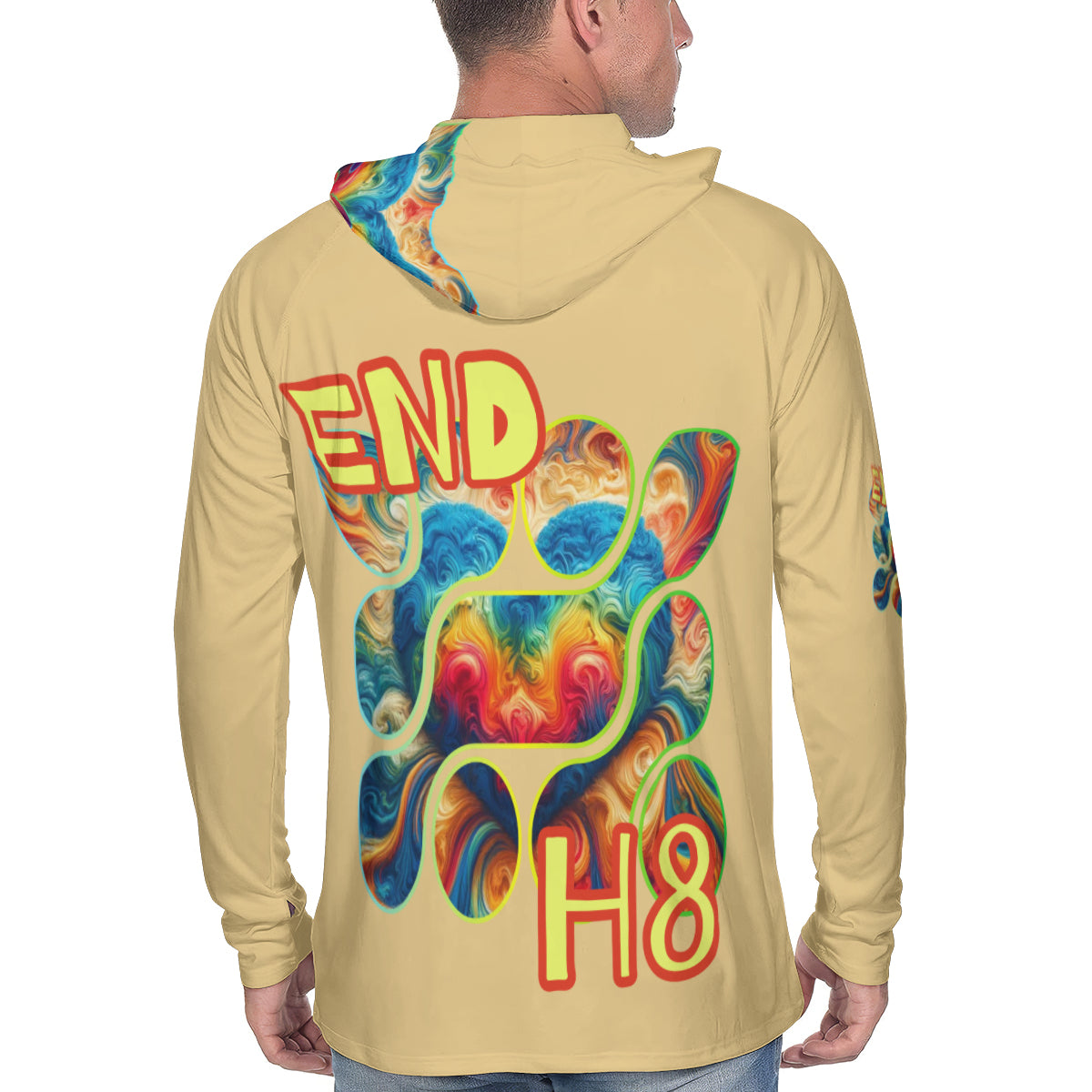 Men's Sun Protection Long Sleeve Hoodie | "Divided=Zero; End H8"