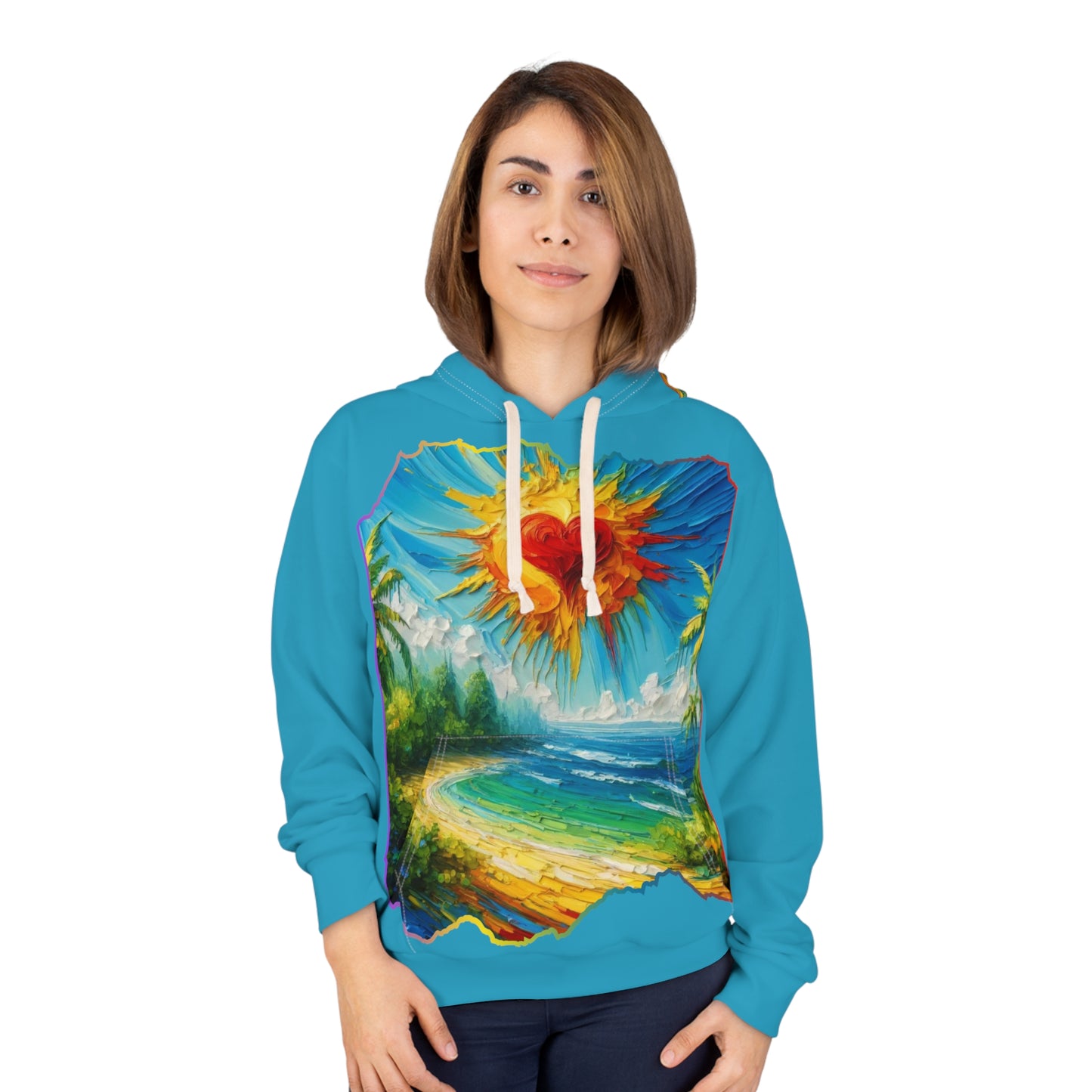 Unisex Pullover Hoodie (AOP) "Beach Print"