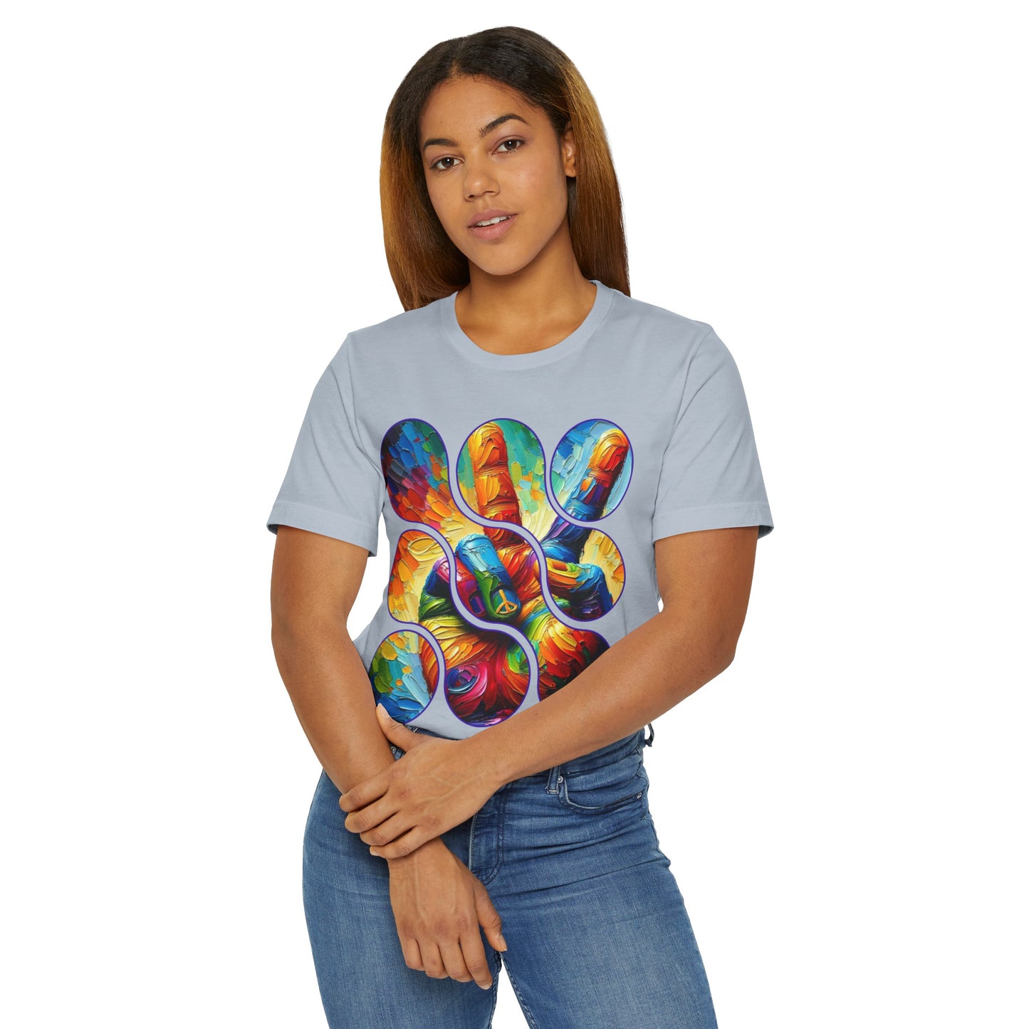 Unisex Jersey T-Shirt, "Peace" One World, Self-Love, Anti-Racism, One Love, Unity, Inclusion, Diversity, Immigrant Outsiders, Cultural Identity, Black Excellence Empowerment, Inspiration