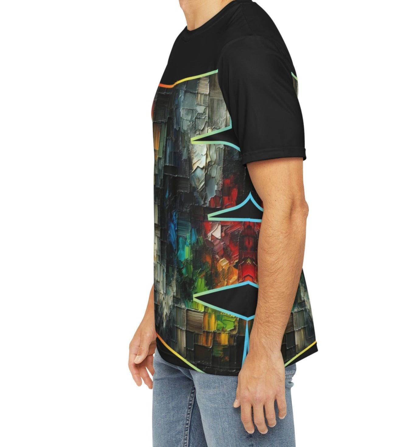 Men's Brushed Polyester Short Sleeve Tee (AOP), Abstract Print